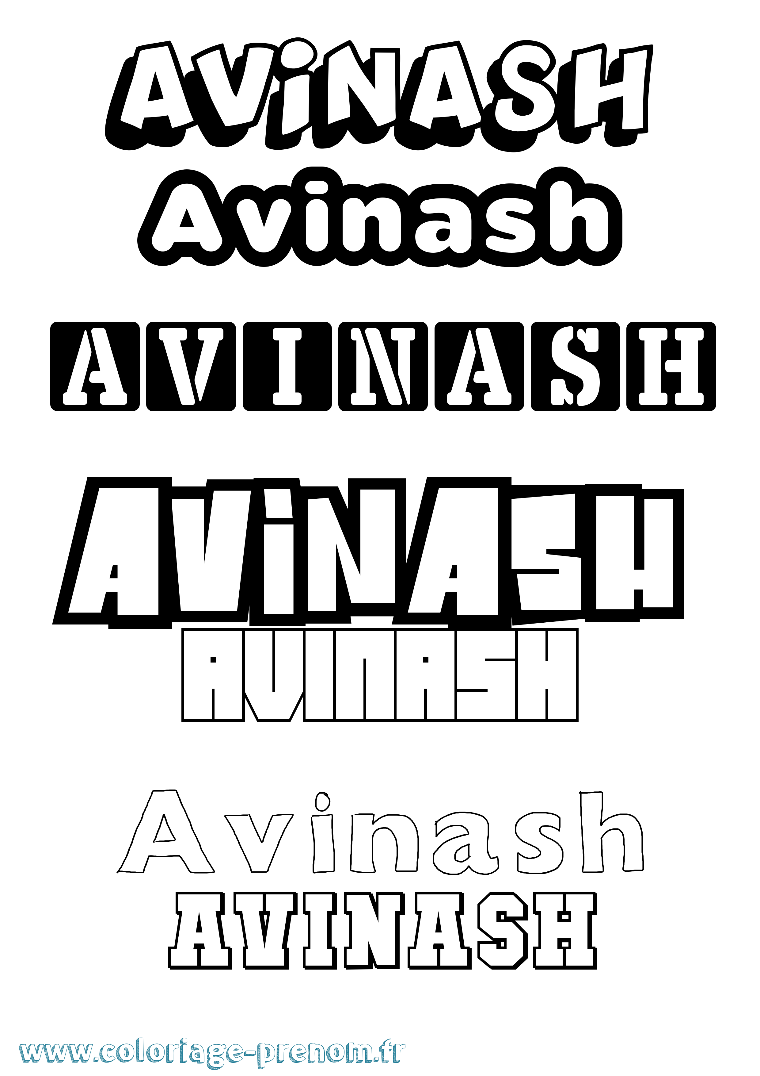 Coloriage Avinash Simple Coloriage prénom Avinash Simple