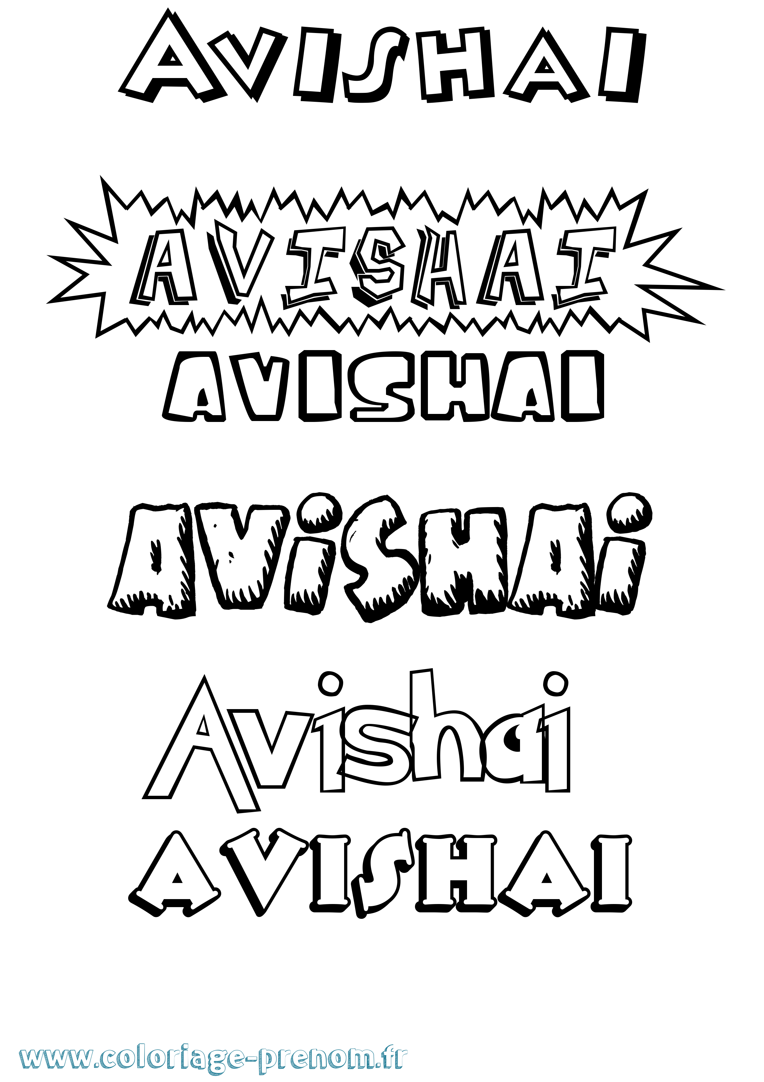 Coloriage Avishai Dessin Animé Coloriage prénom Avishai Dessin Animé