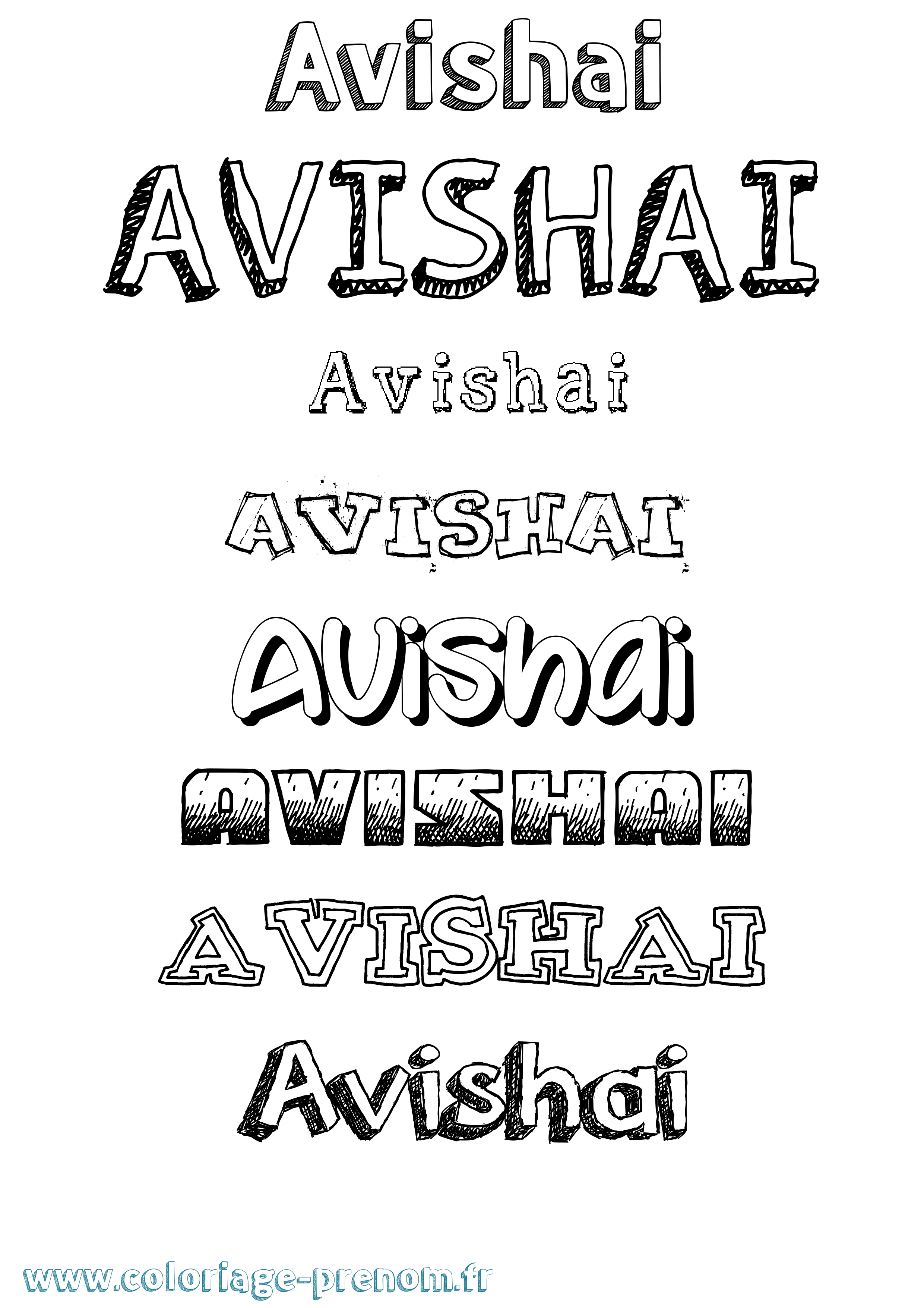 Coloriage Avishai Dessiné Coloriage prénom Avishai Dessiné
