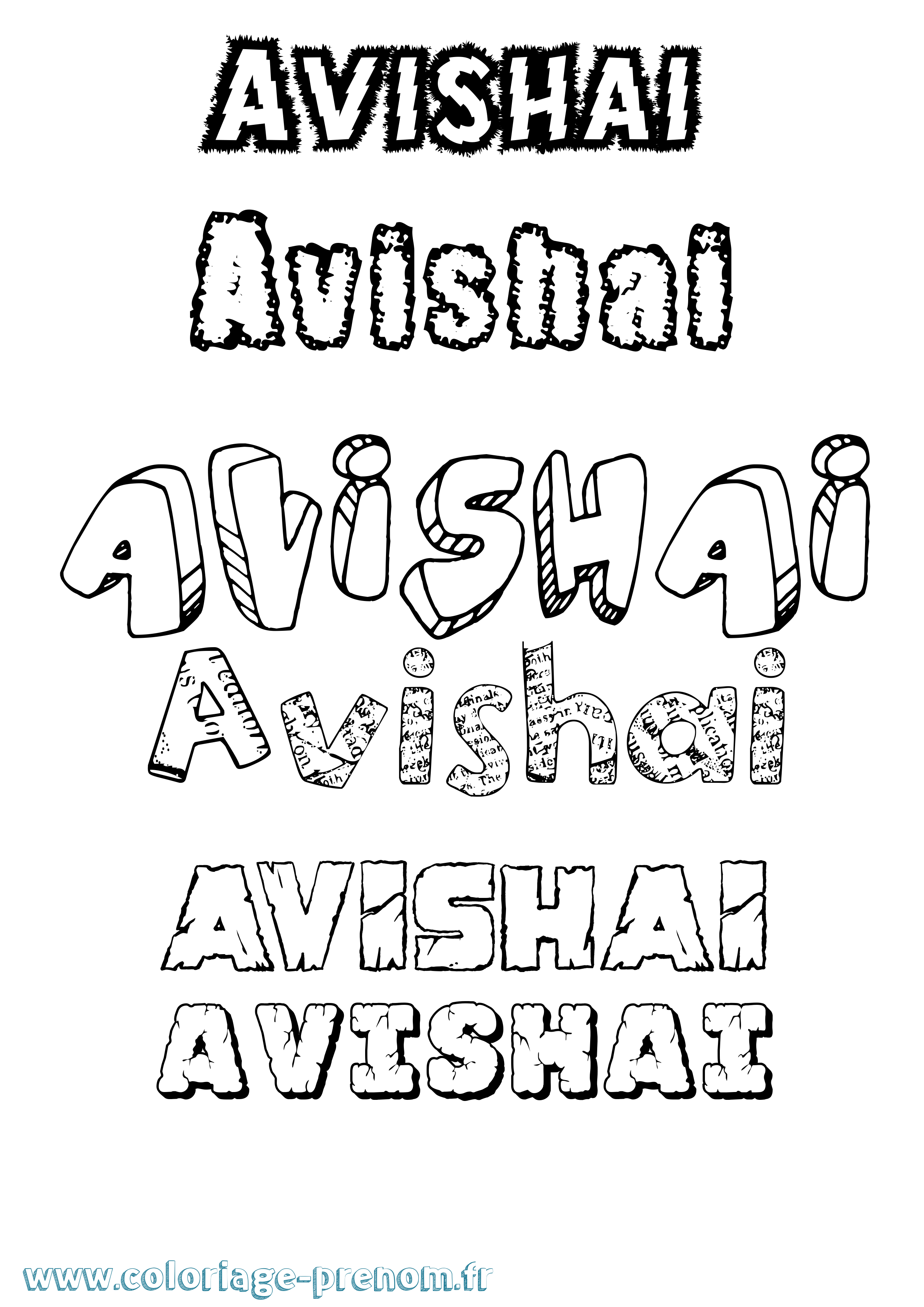Coloriage Avishai Destructuré Coloriage prénom Avishai Destructuré