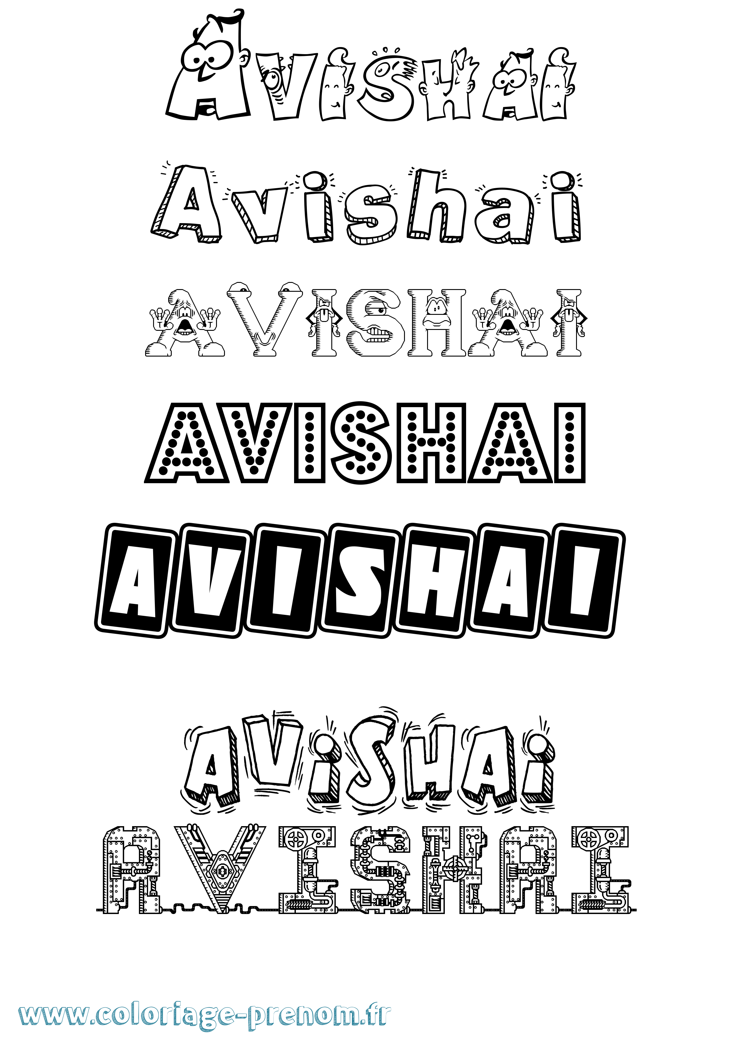 Coloriage Avishai Fun Coloriage prénom Avishai Fun