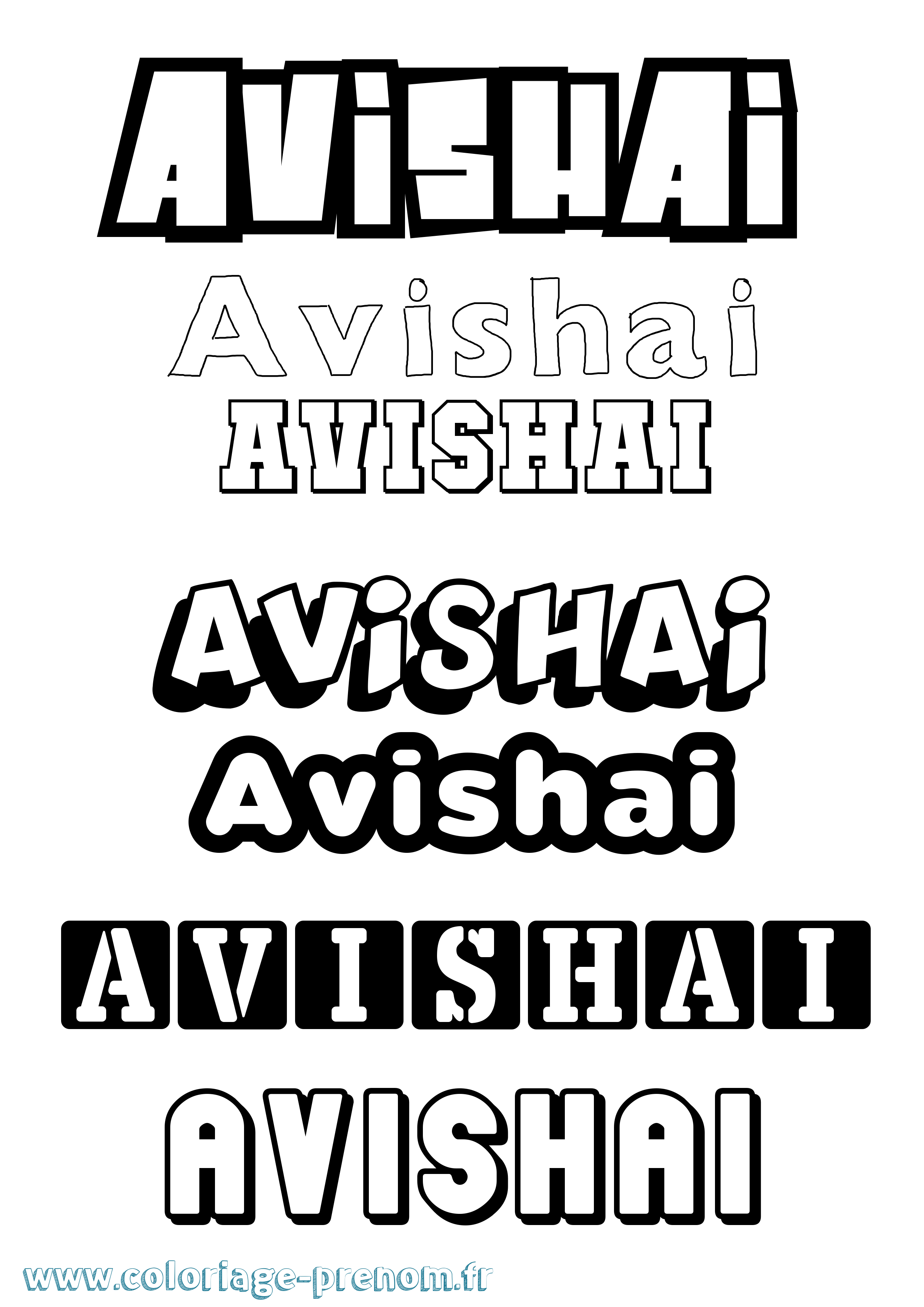 Coloriage Avishai Simple Coloriage prénom Avishai Simple