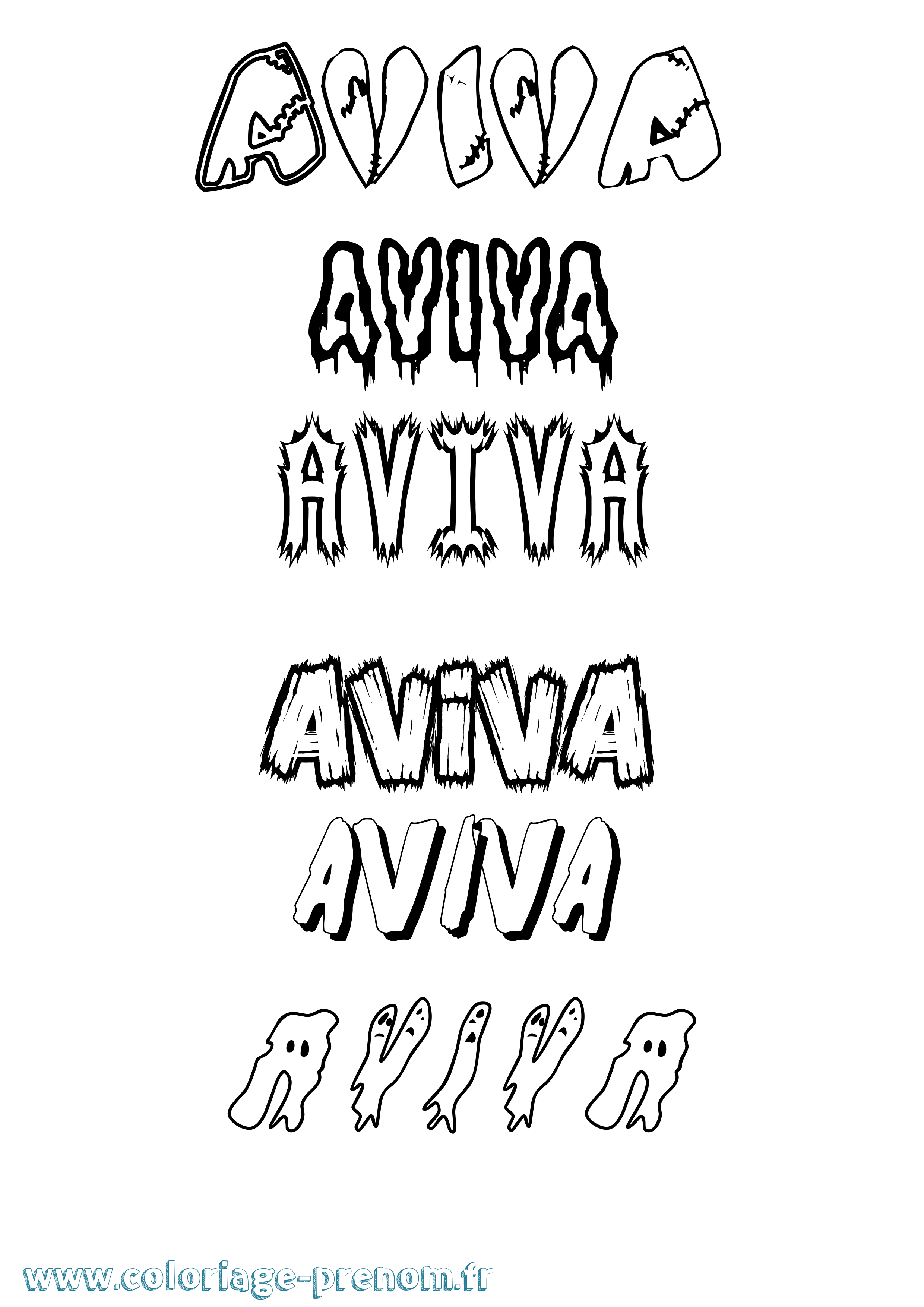 Coloriage Aviva Frisson Coloriage prénom Aviva Frisson