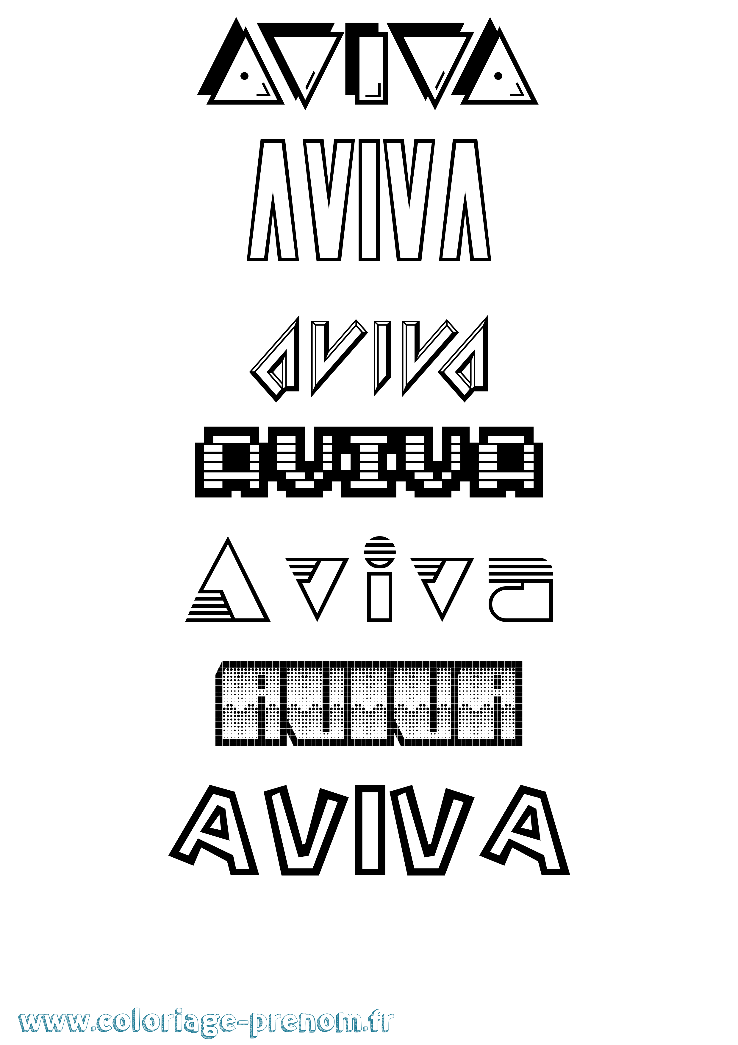 Coloriage Aviva Jeux Vidéos Coloriage prénom Aviva Jeux Vidéos