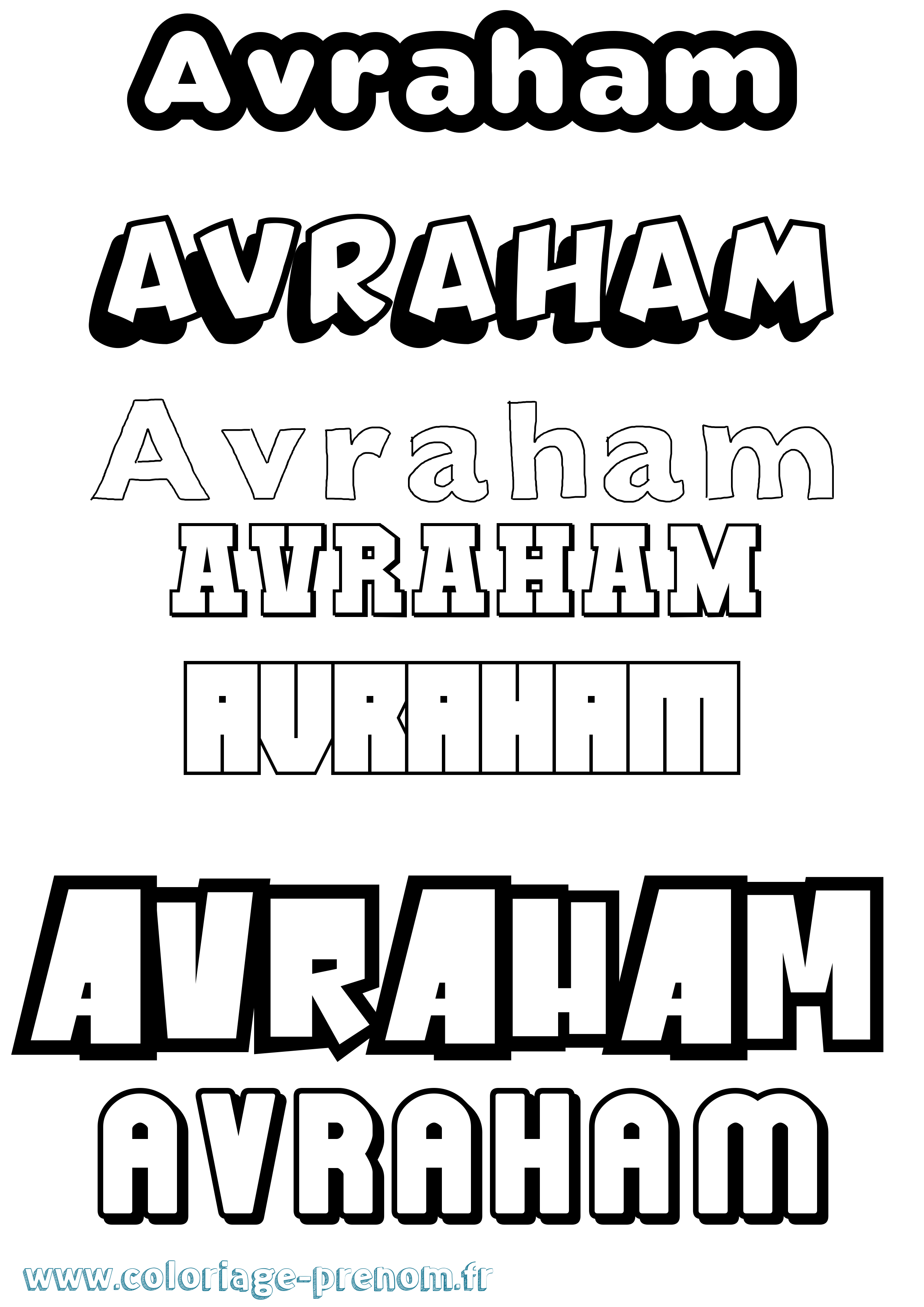 Coloriage Avraham Simple Coloriage prénom Avraham Simple