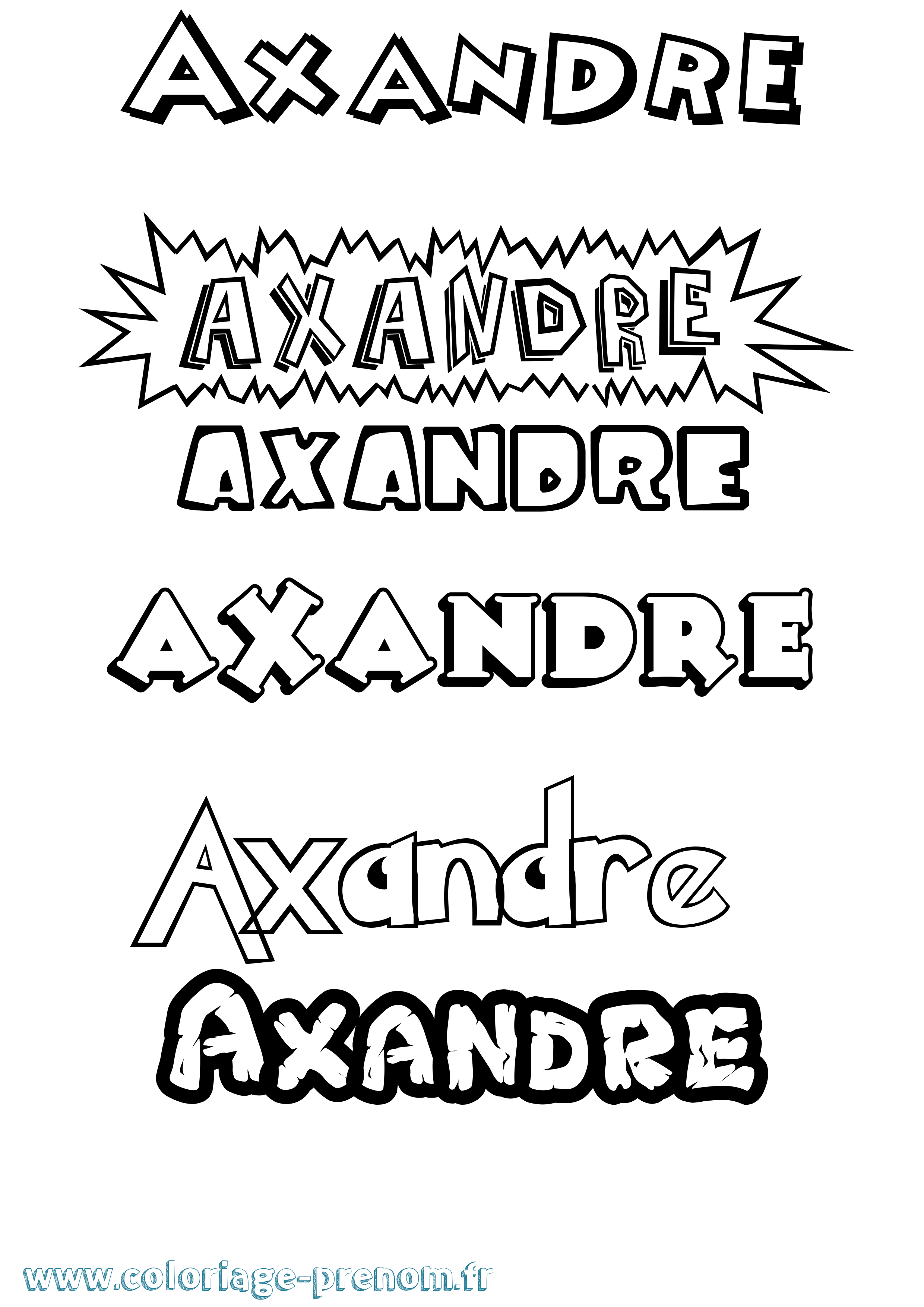 Coloriage Axandre Dessin Animé Coloriage prénom Axandre Dessin Animé