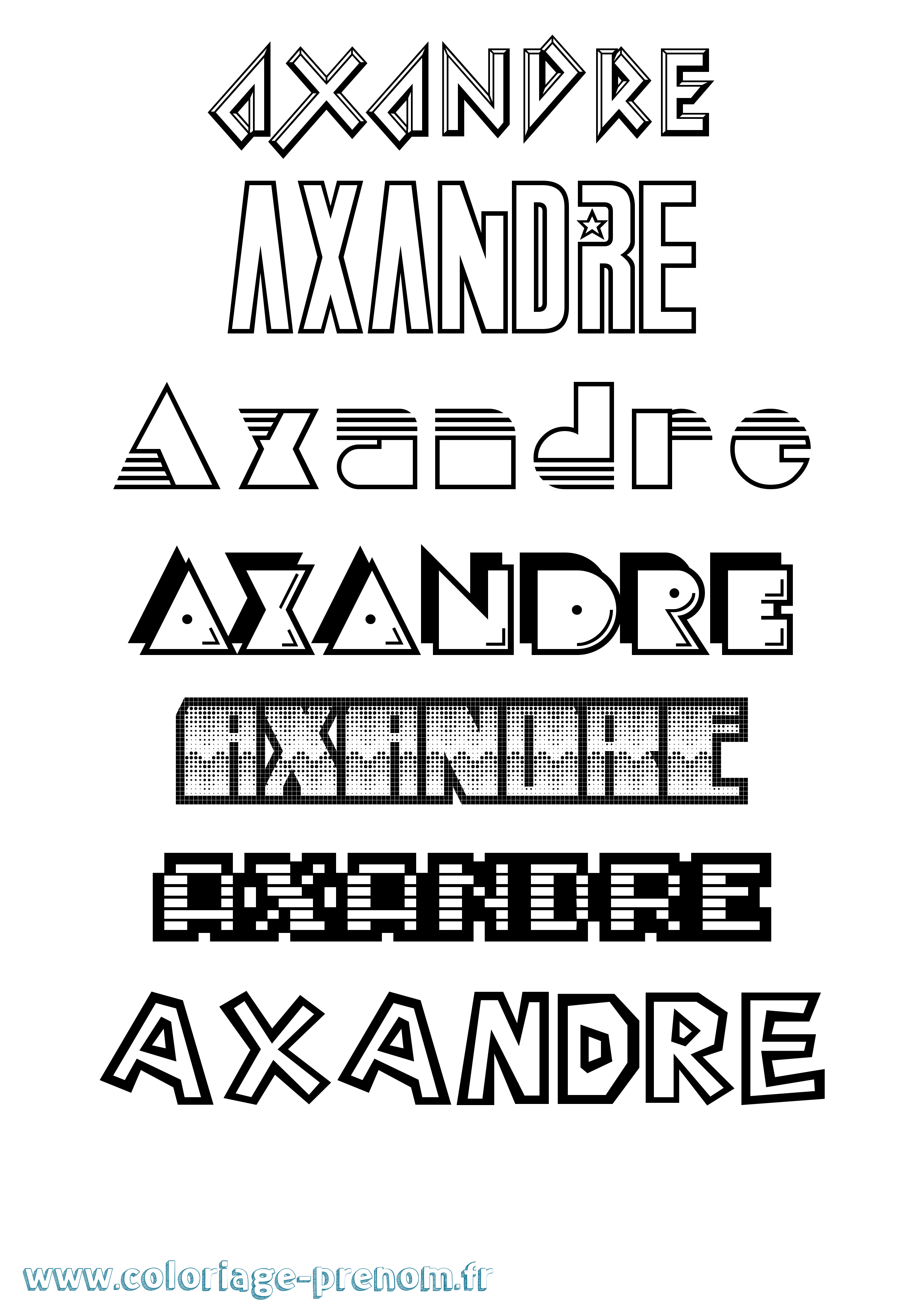 Coloriage Axandre Jeux Vidéos Coloriage prénom Axandre Jeux Vidéos