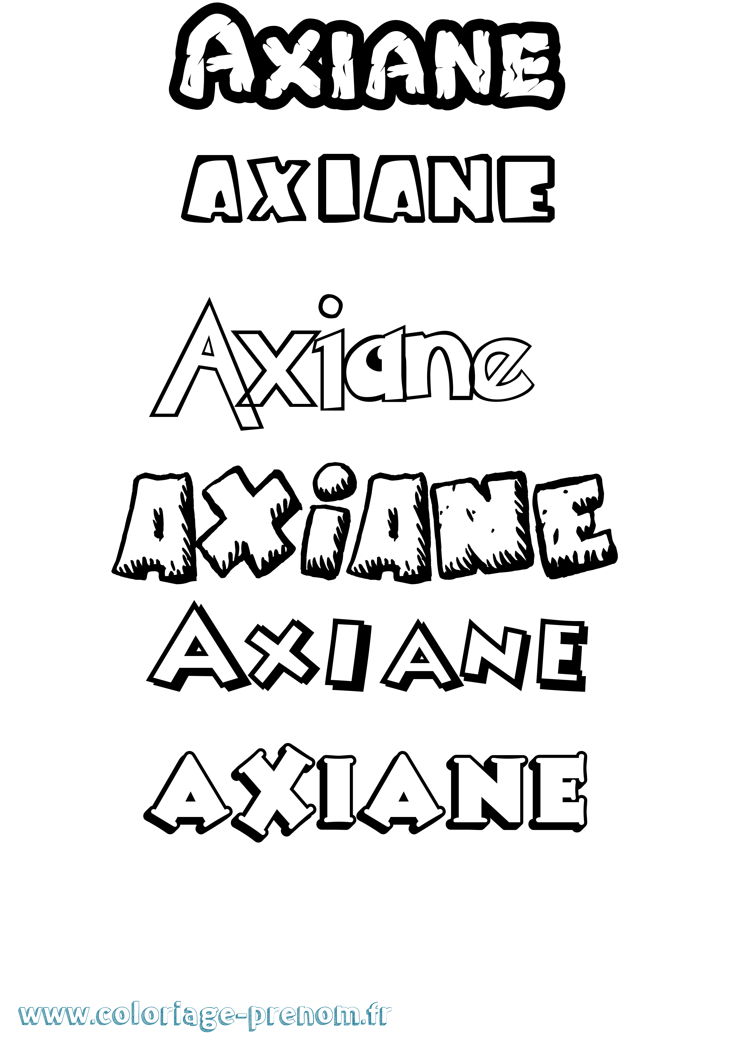Coloriage Axiane Dessin Animé Coloriage prénom Axiane Dessin Animé