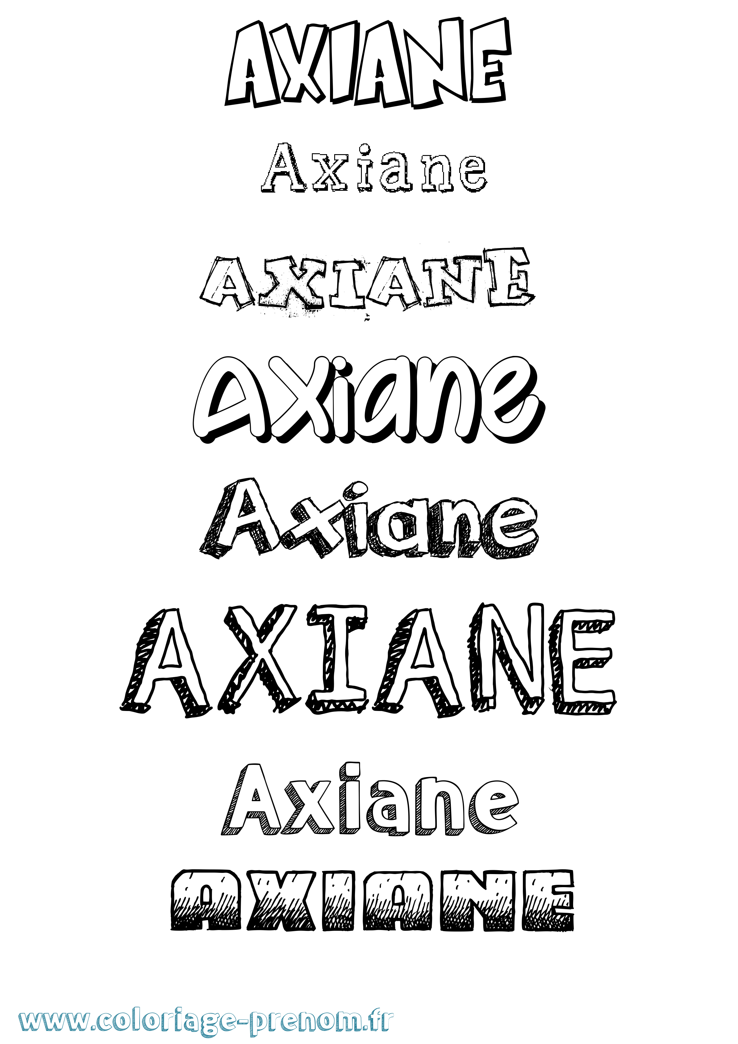 Coloriage Axiane Dessiné Coloriage prénom Axiane Dessiné