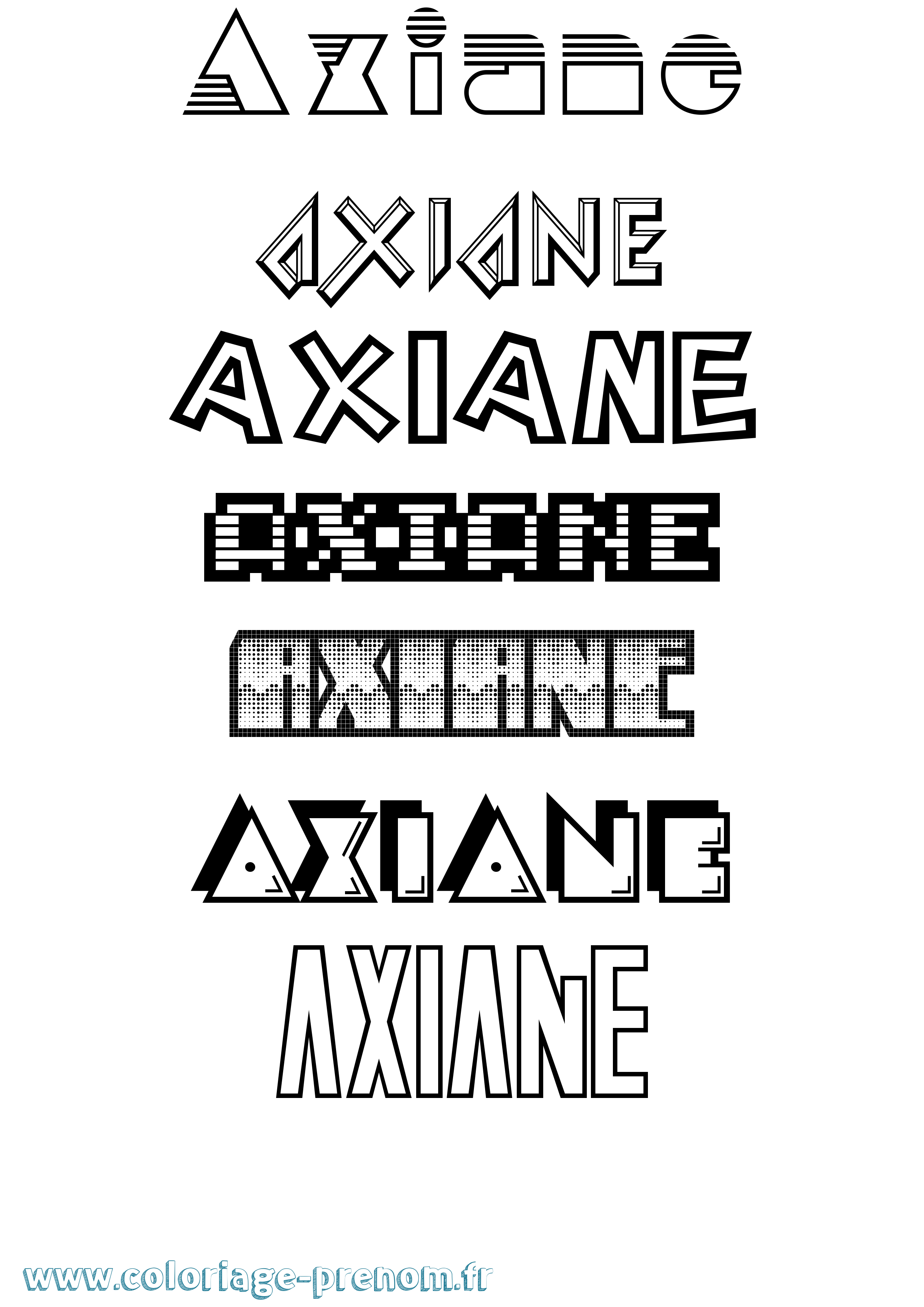 Coloriage Axiane Jeux Vidéos Coloriage prénom Axiane Jeux Vidéos