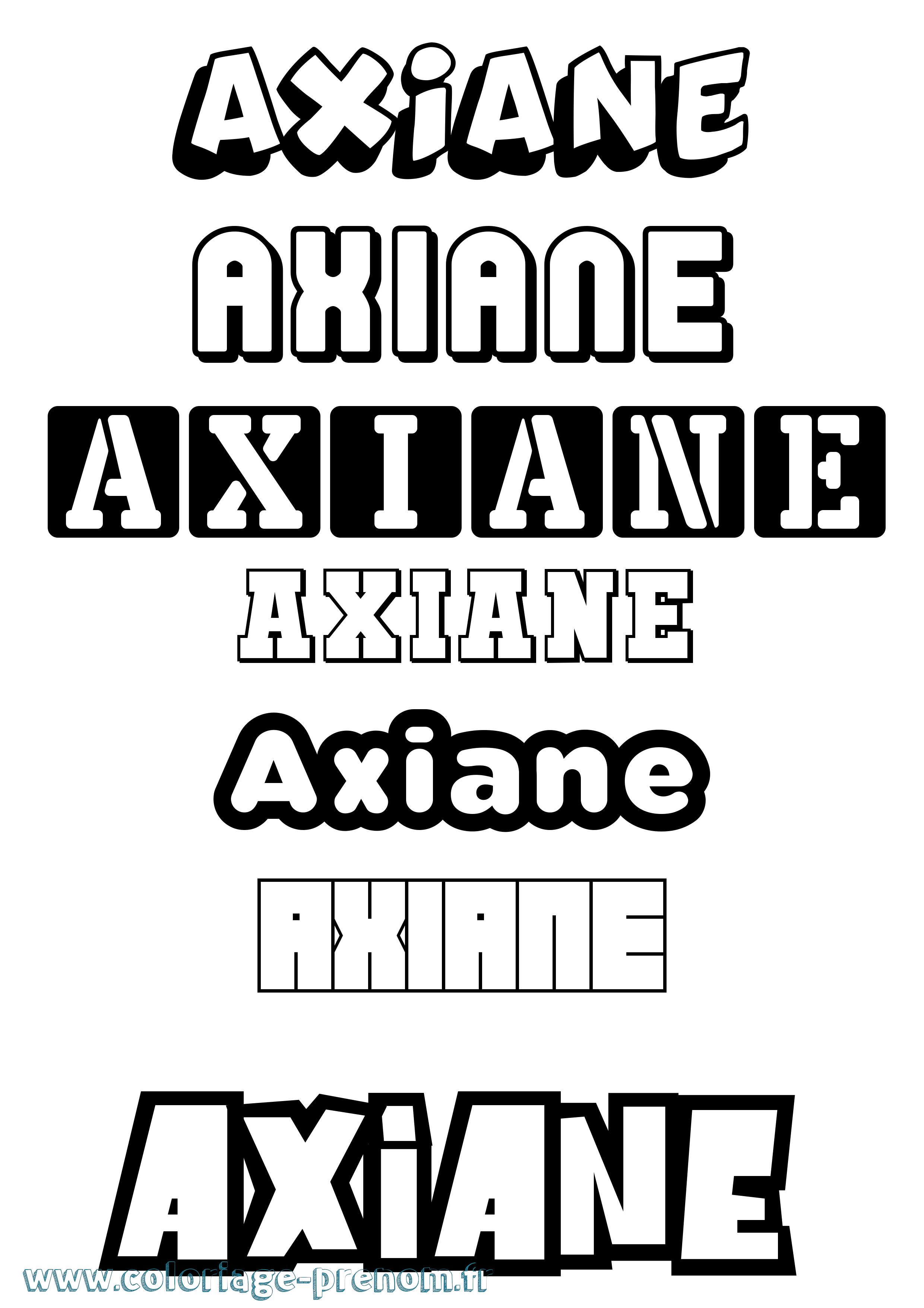 Coloriage Axiane Simple Coloriage prénom Axiane Simple