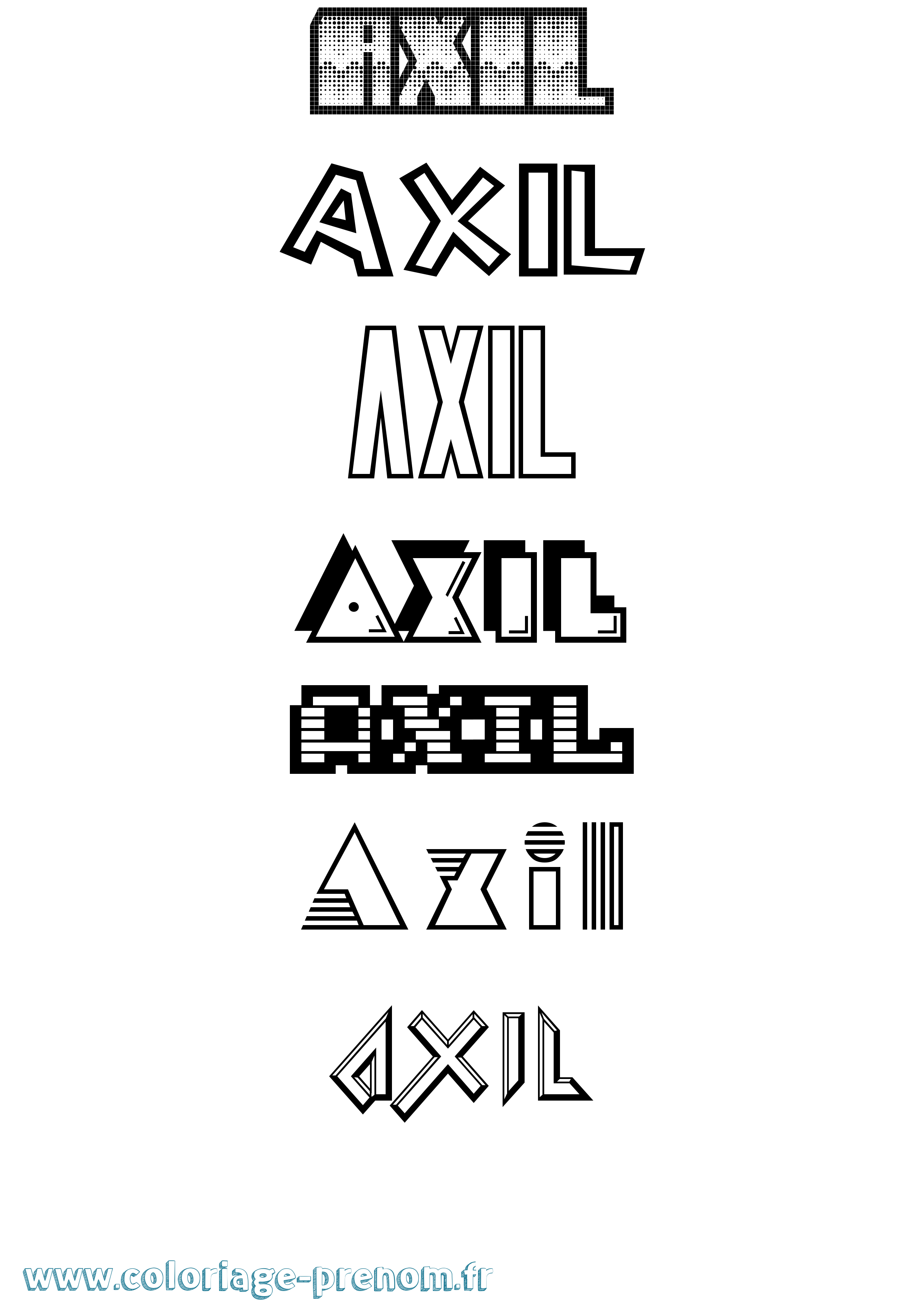 Coloriage Axil Jeux Vidéos Coloriage prénom Axil Jeux Vidéos