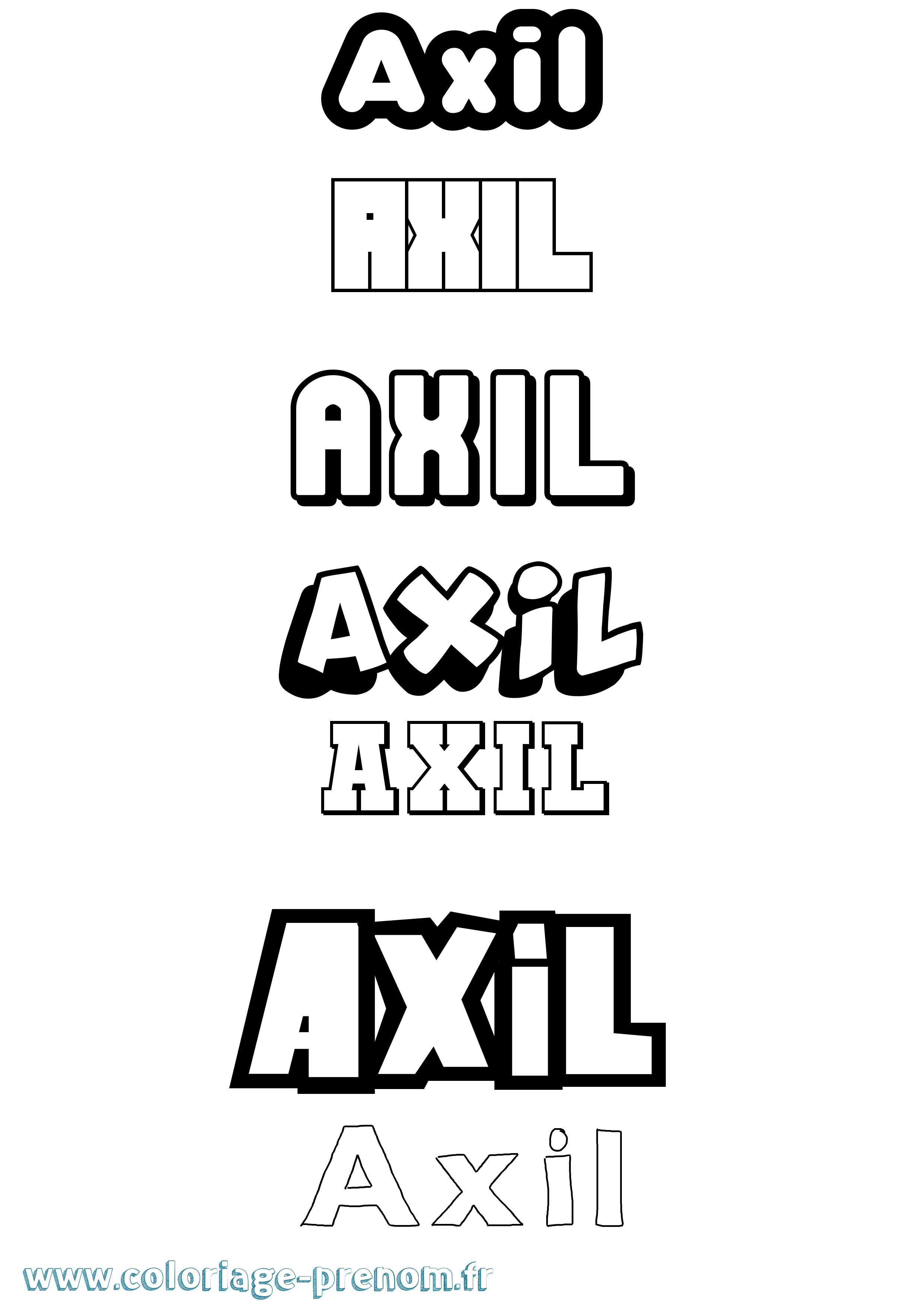 Coloriage Axil Simple Coloriage prénom Axil Simple