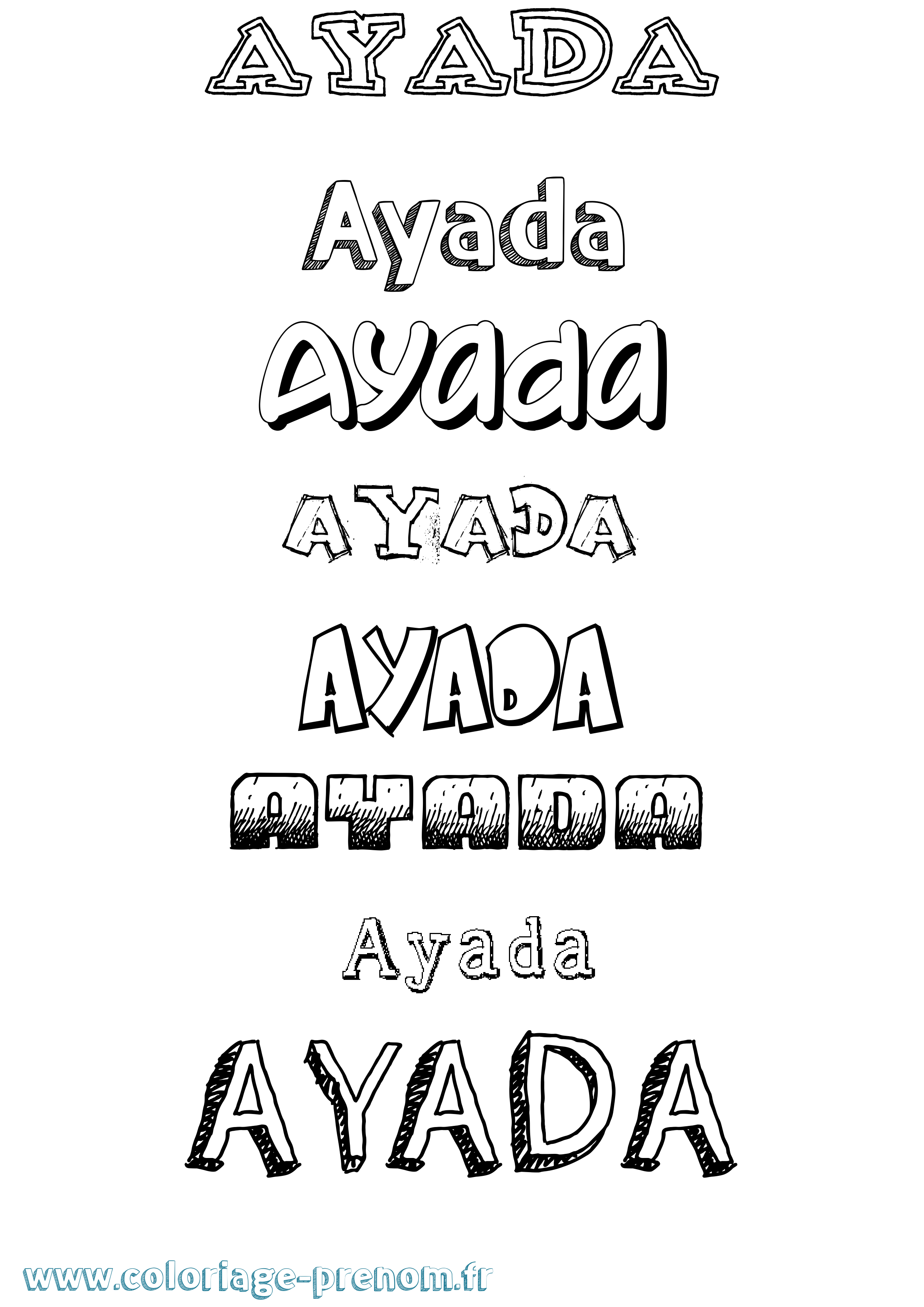 Coloriage Ayada Dessiné Coloriage prénom Ayada Dessiné