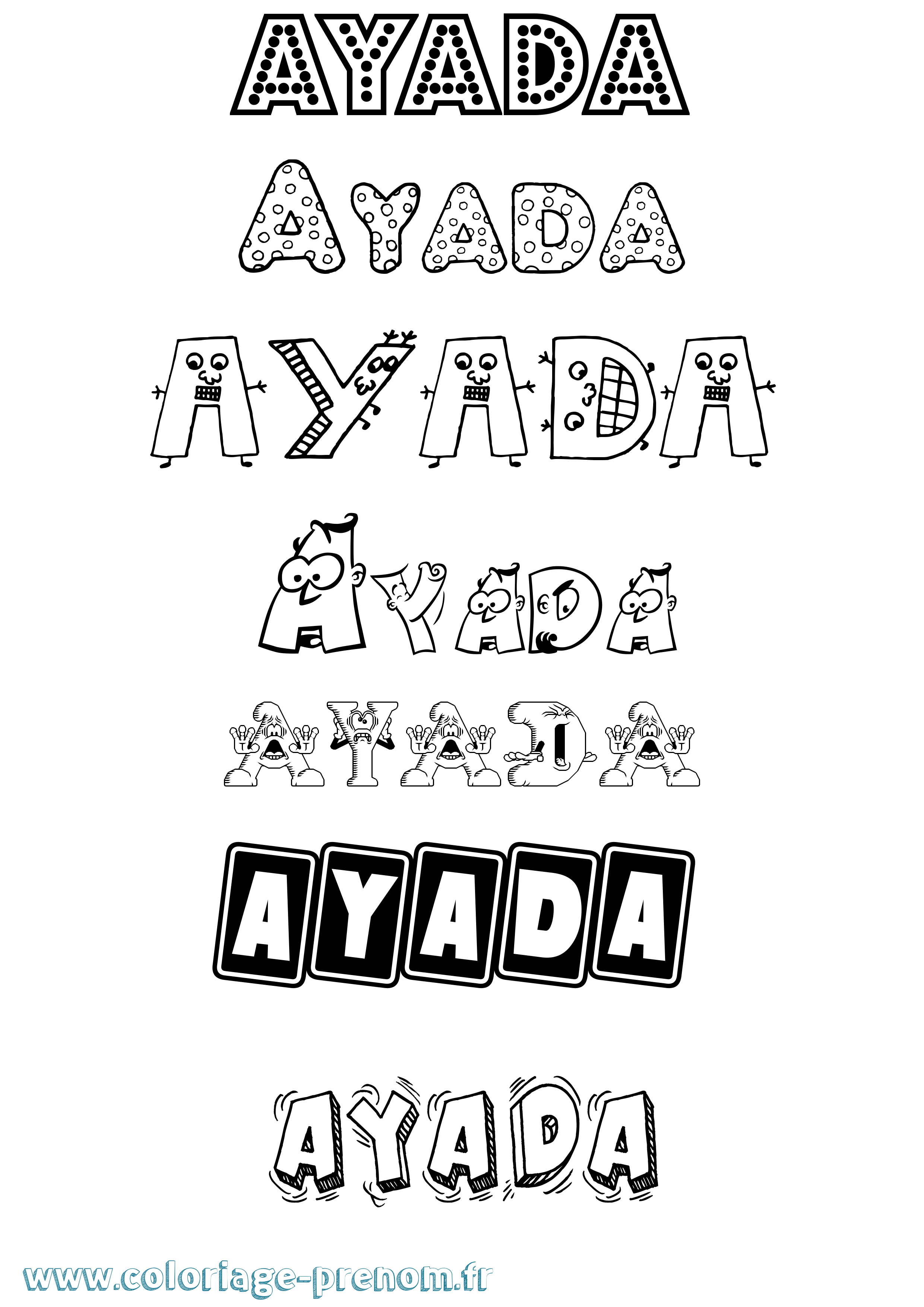 Coloriage Ayada Fun Coloriage prénom Ayada Fun