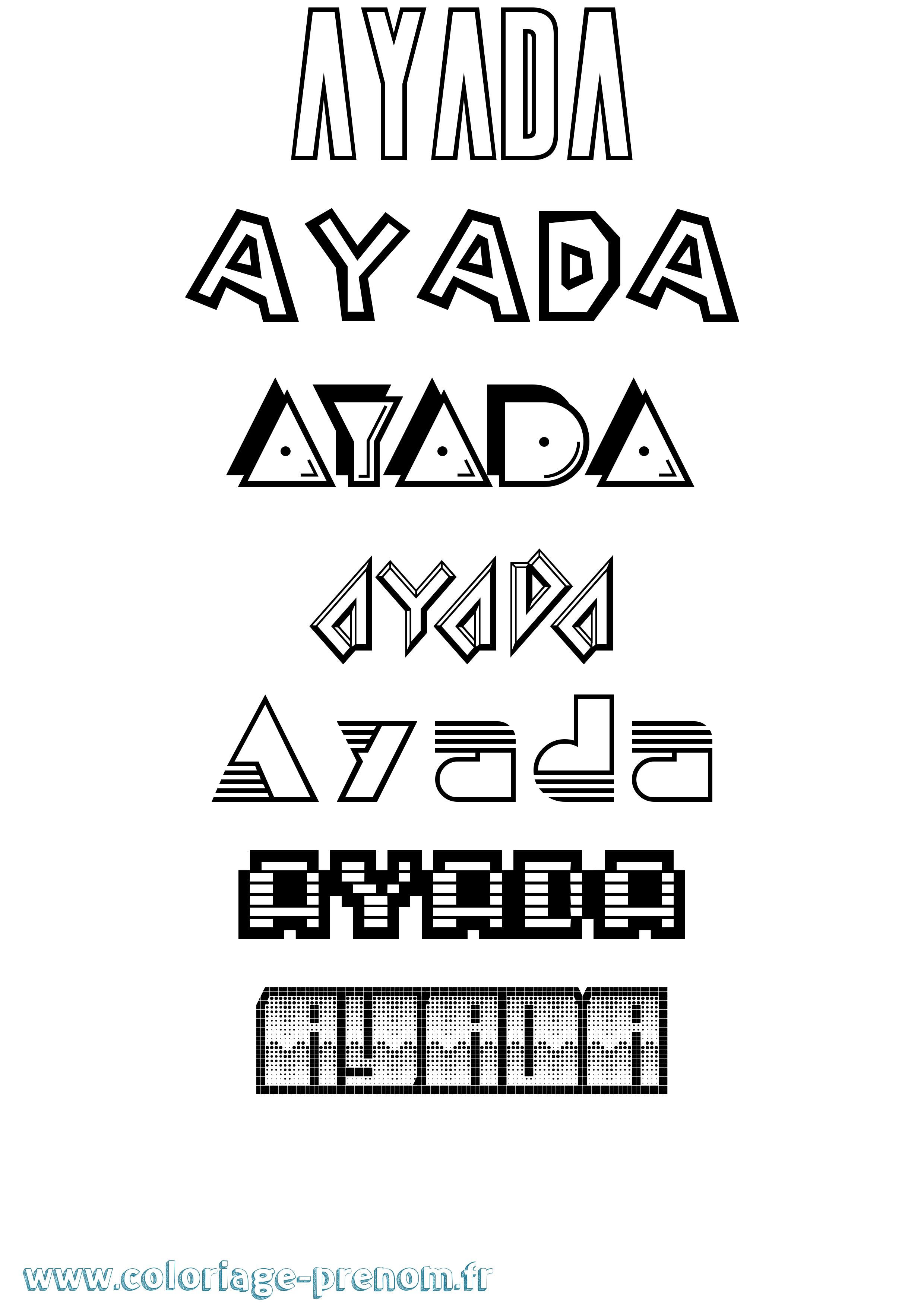 Coloriage Ayada Jeux Vidéos Coloriage prénom Ayada Jeux Vidéos