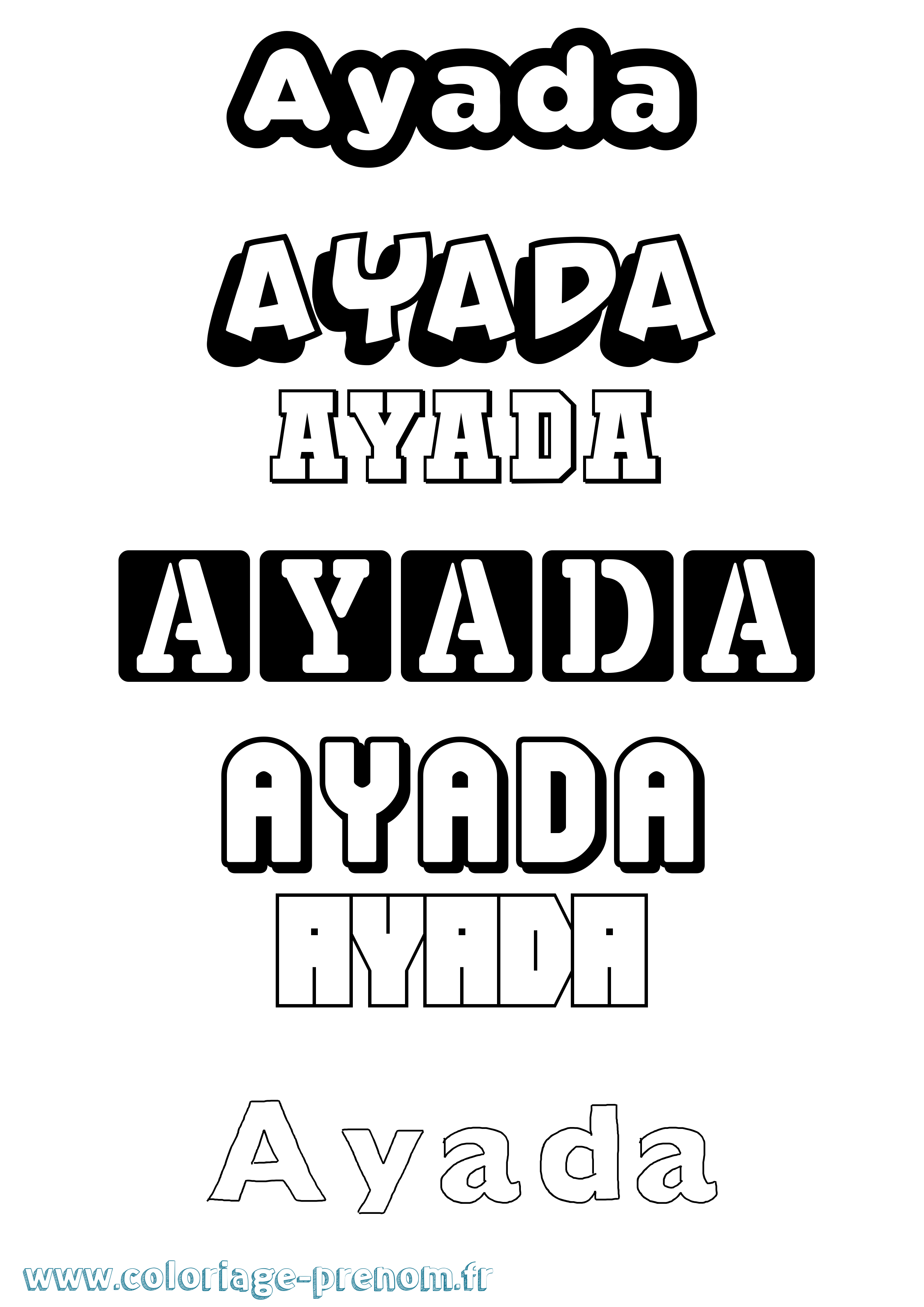 Coloriage Ayada Simple Coloriage prénom Ayada Simple