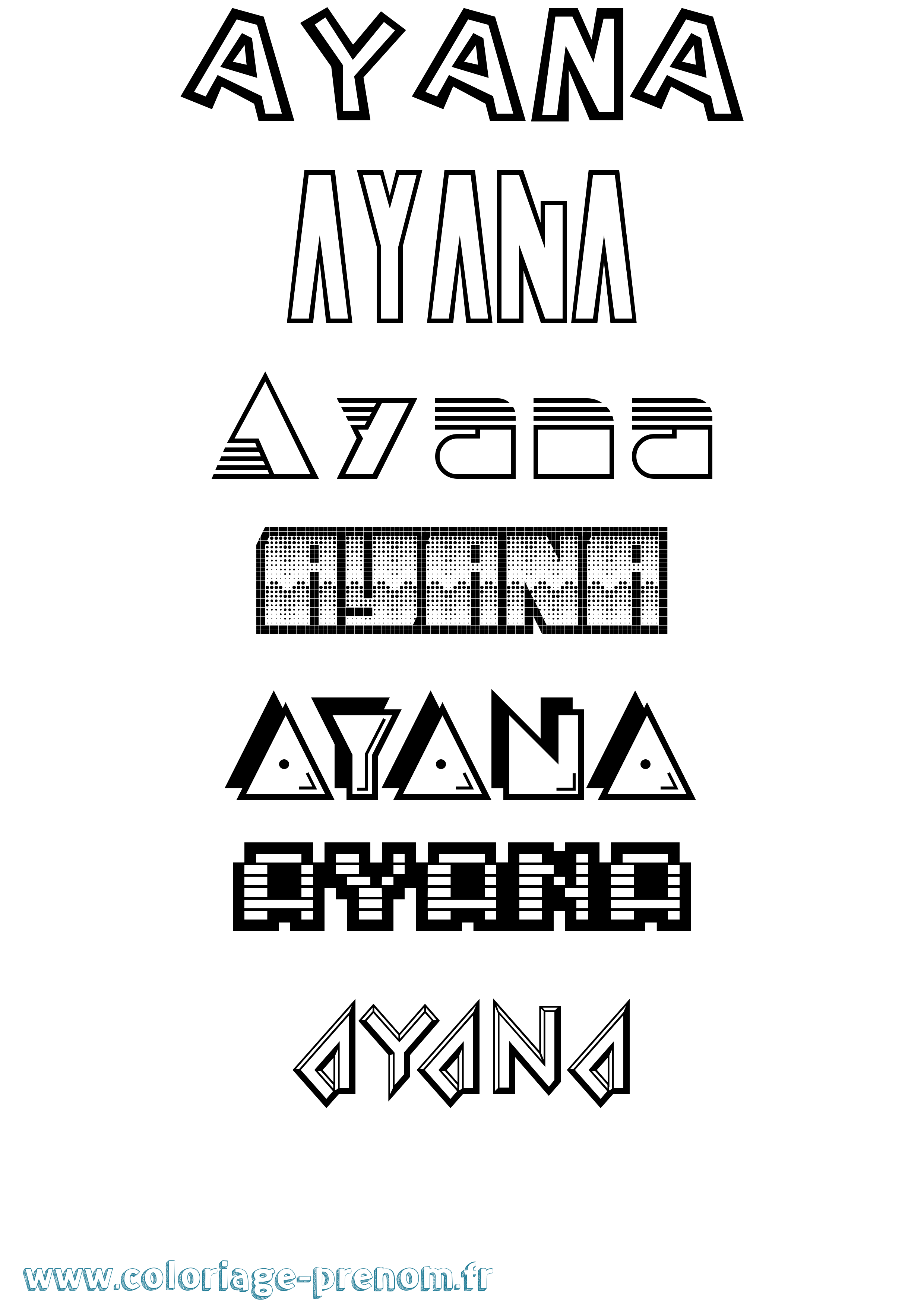 Coloriage Ayana Jeux Vidéos Coloriage prénom Ayana Jeux Vidéos