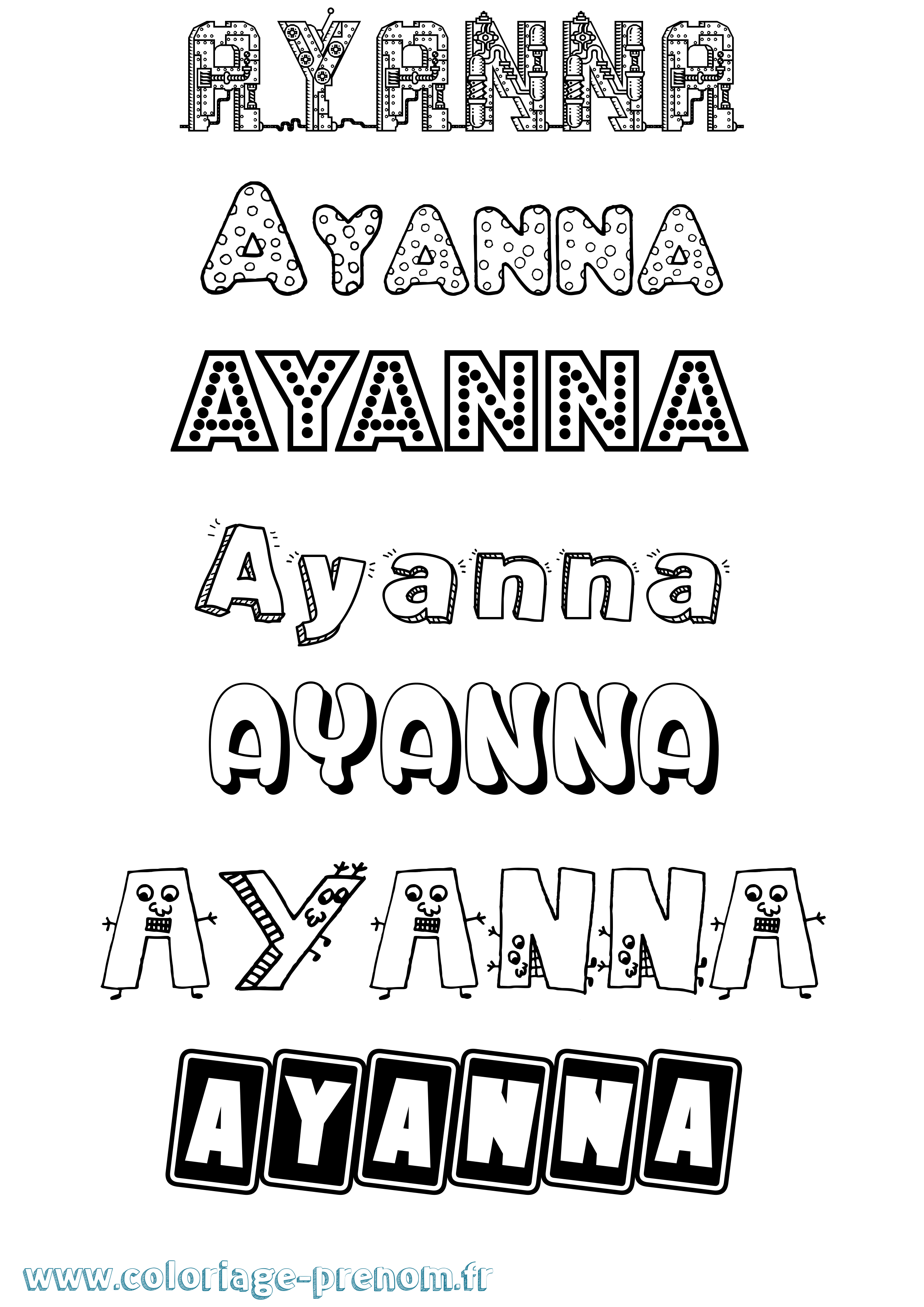 Coloriage Ayanna Fun Coloriage prénom Ayanna Fun
