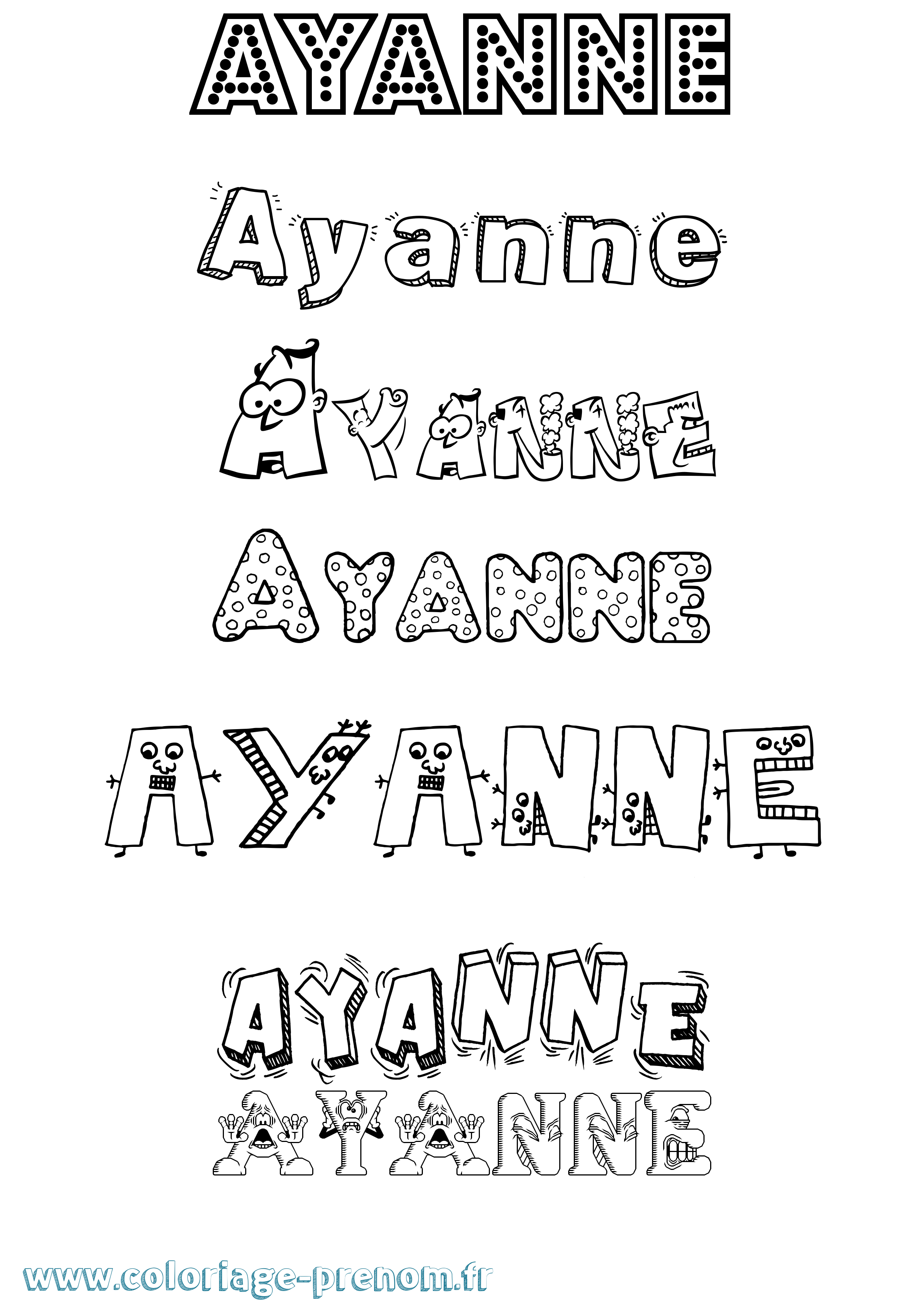 Coloriage Ayanne Fun Coloriage prénom Ayanne Fun