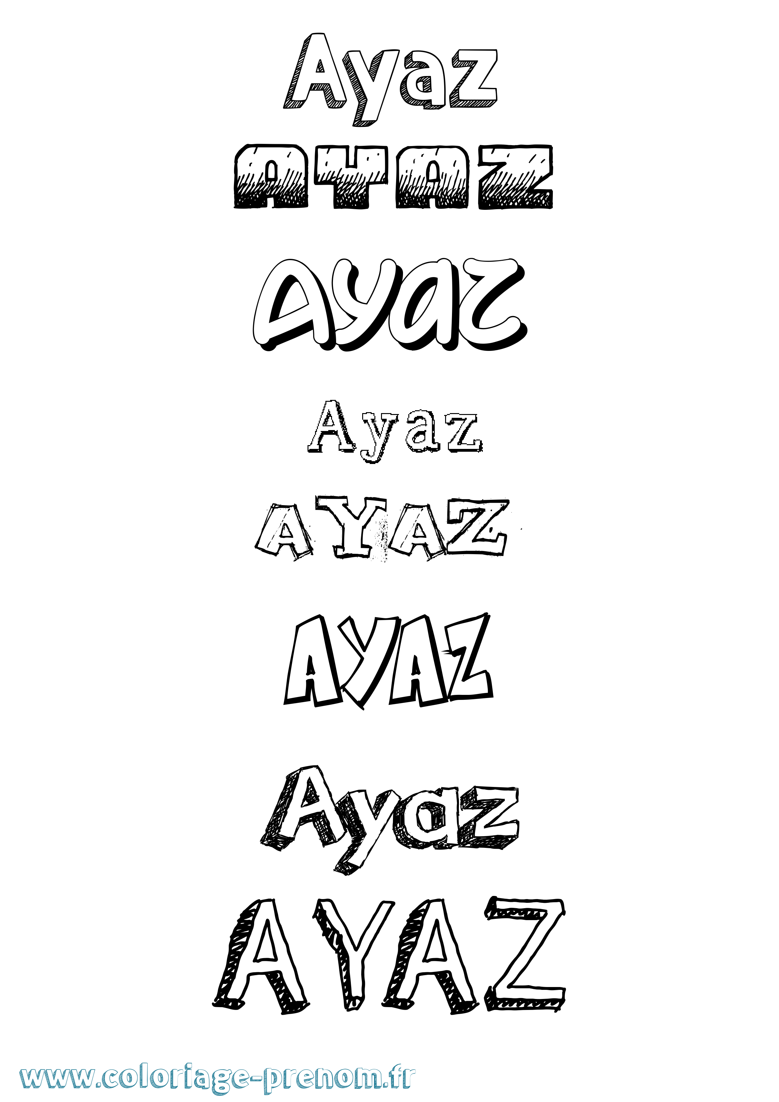 Coloriage Ayaz Dessiné Coloriage prénom Ayaz Dessiné