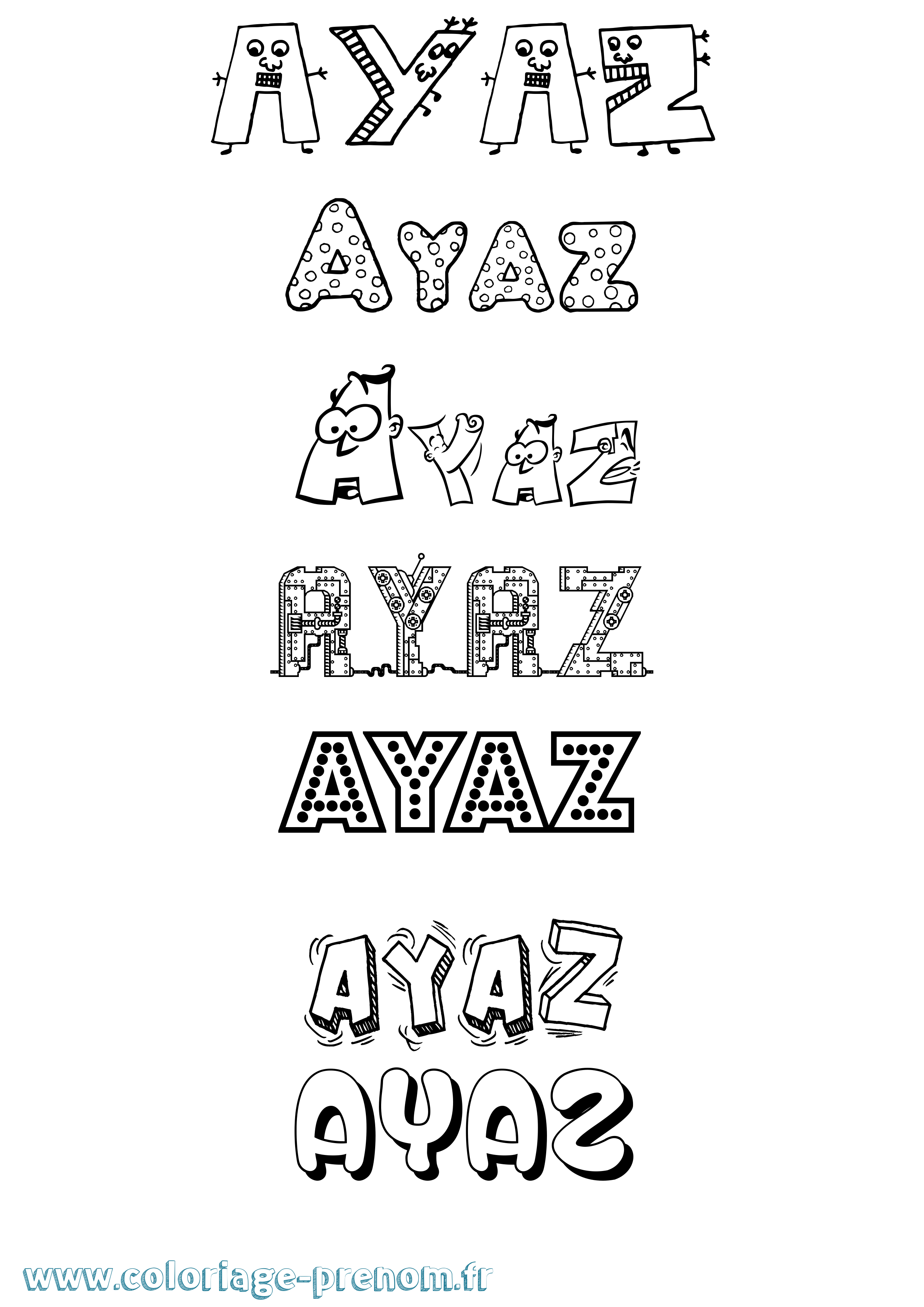 Coloriage Ayaz Fun Coloriage prénom Ayaz Fun