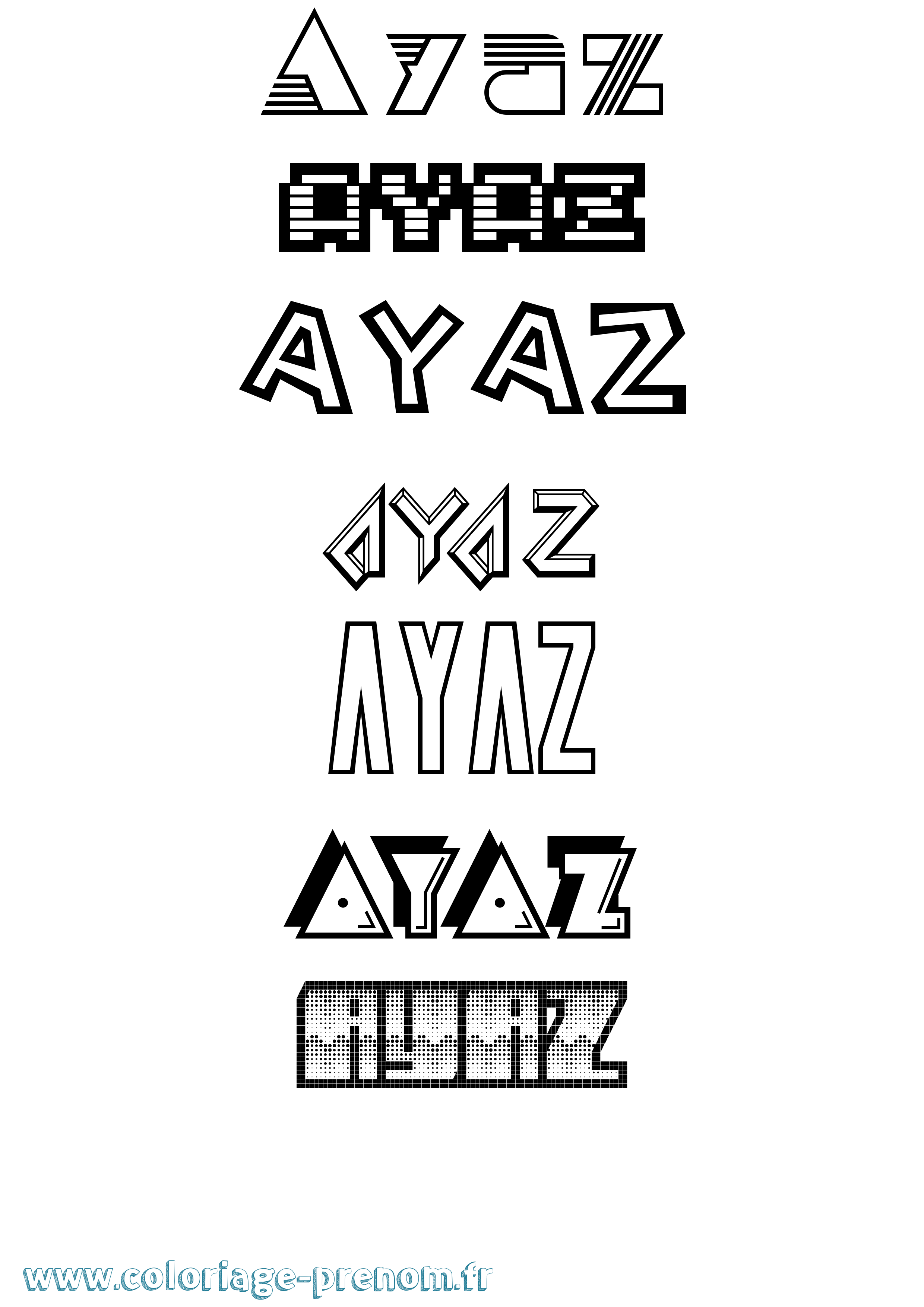 Coloriage Ayaz Jeux Vidéos Coloriage prénom Ayaz Jeux Vidéos