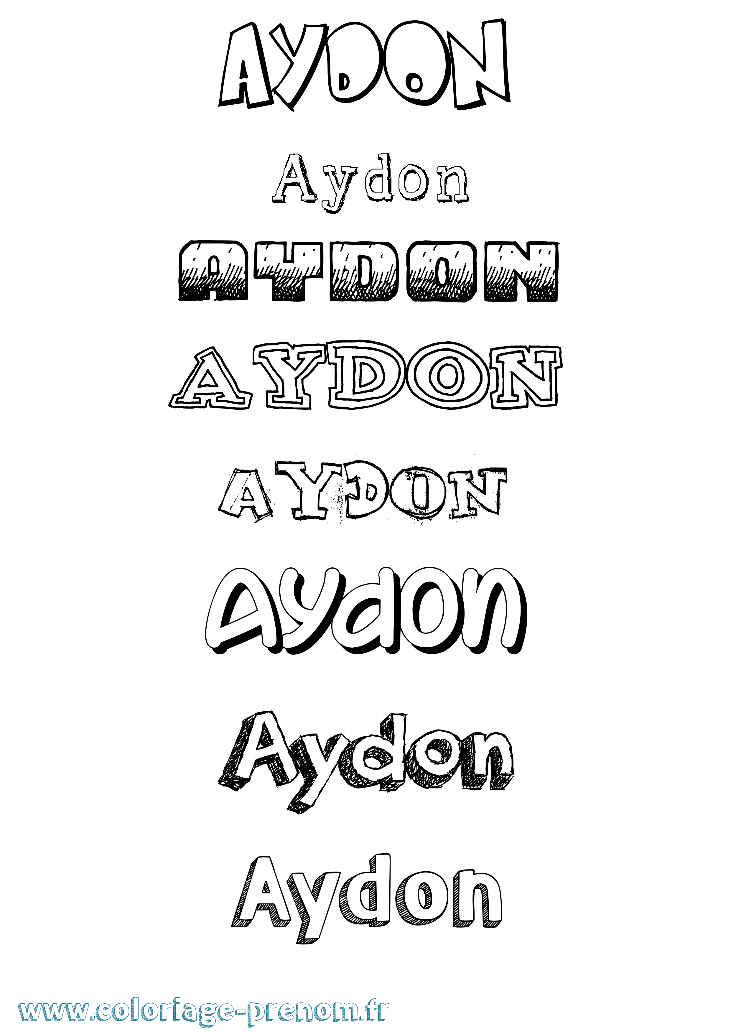 Coloriage Aydon Dessiné Coloriage prénom Aydon Dessiné