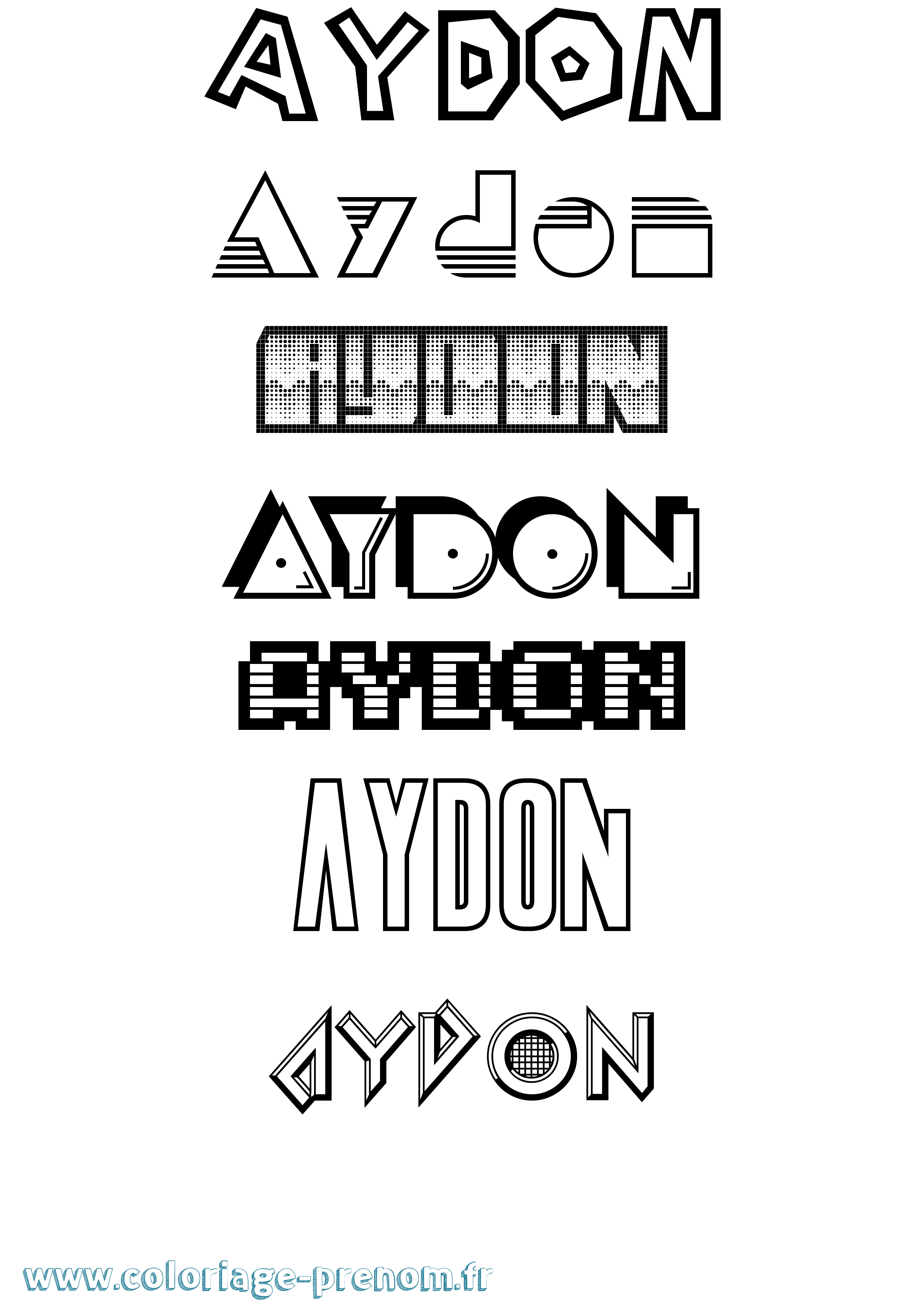 Coloriage Aydon Jeux Vidéos Coloriage prénom Aydon Jeux Vidéos