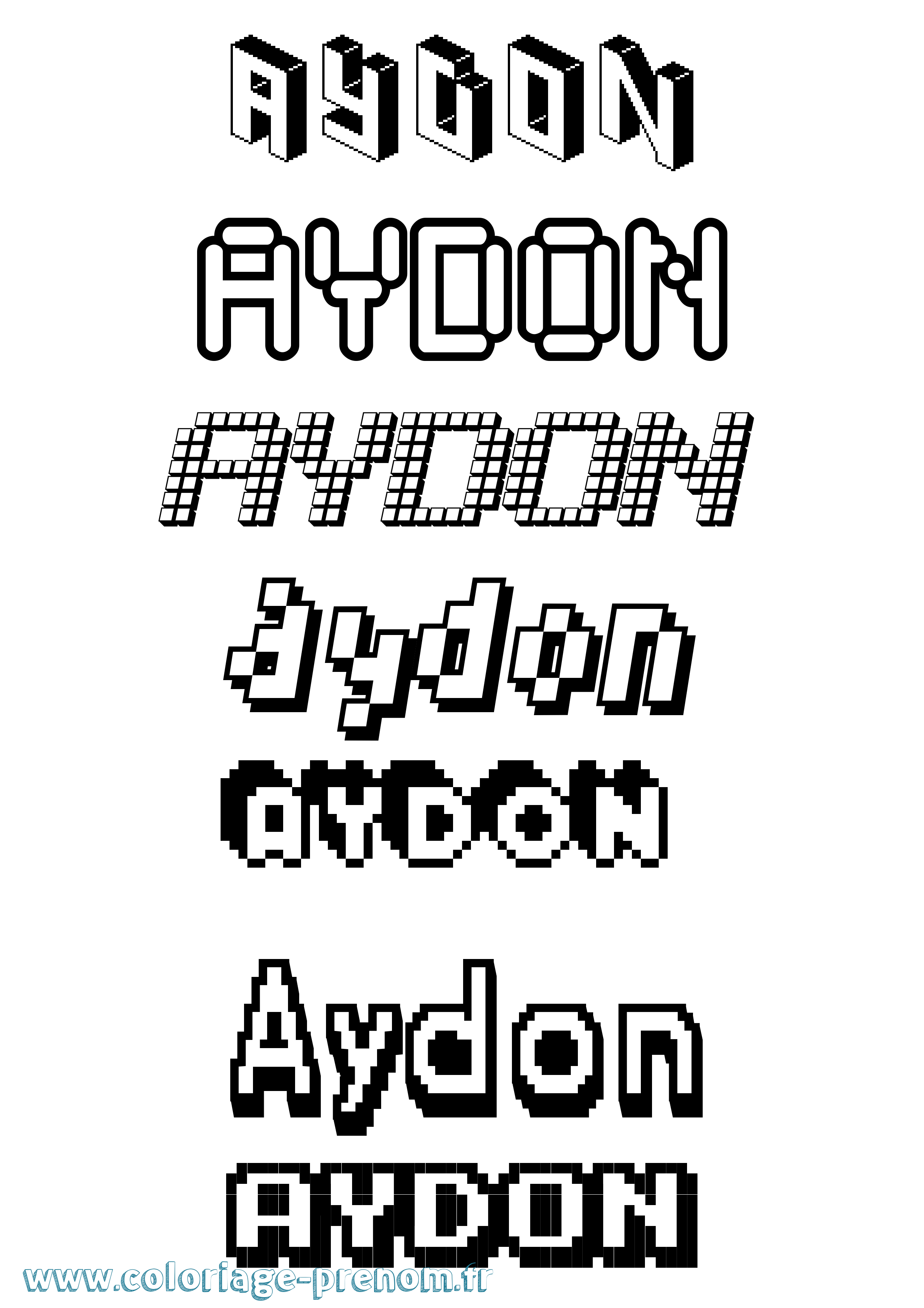 Coloriage Aydon Pixel Coloriage prénom Aydon Pixel