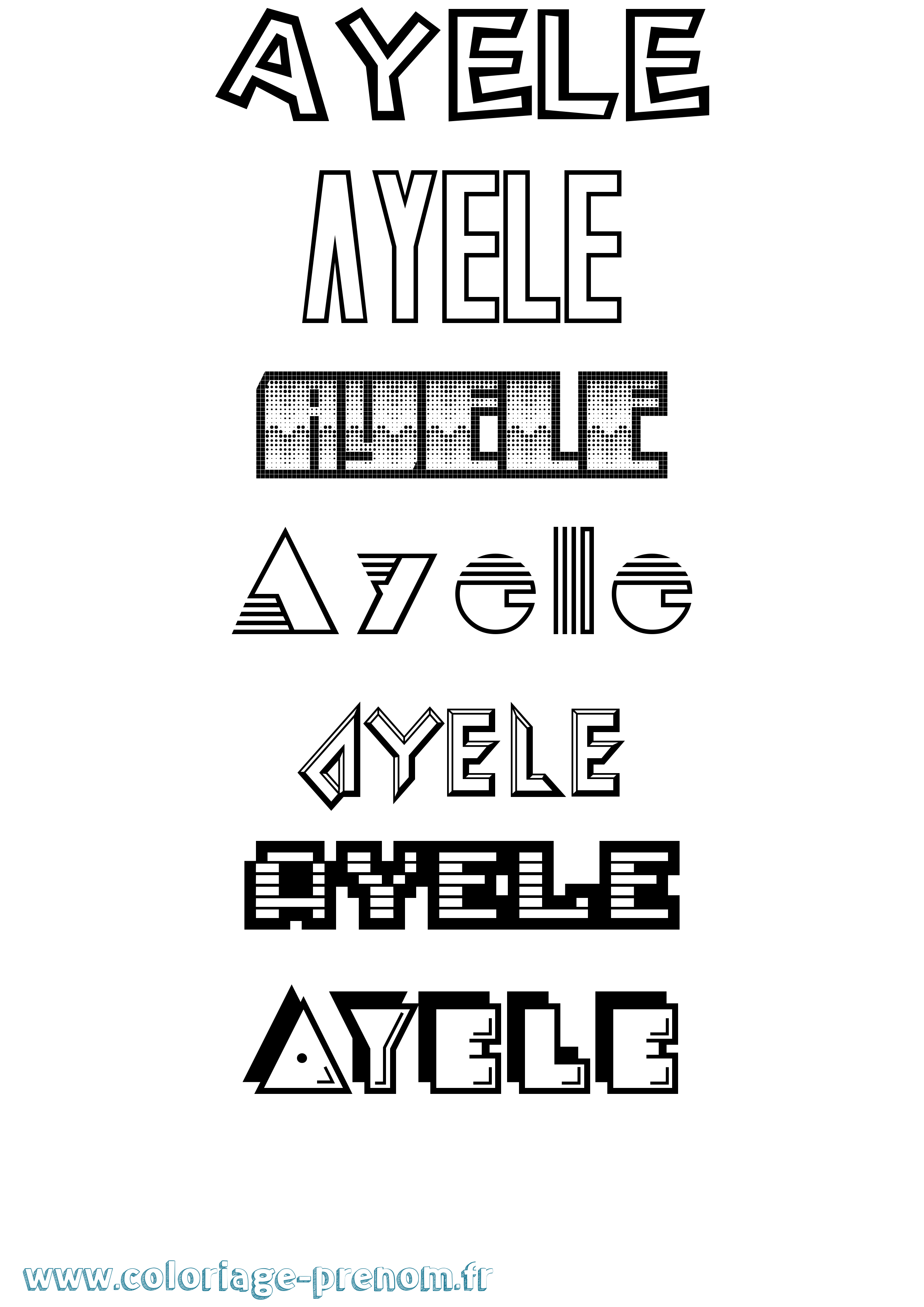 Coloriage Ayele Jeux Vidéos Coloriage prénom Ayele Jeux Vidéos