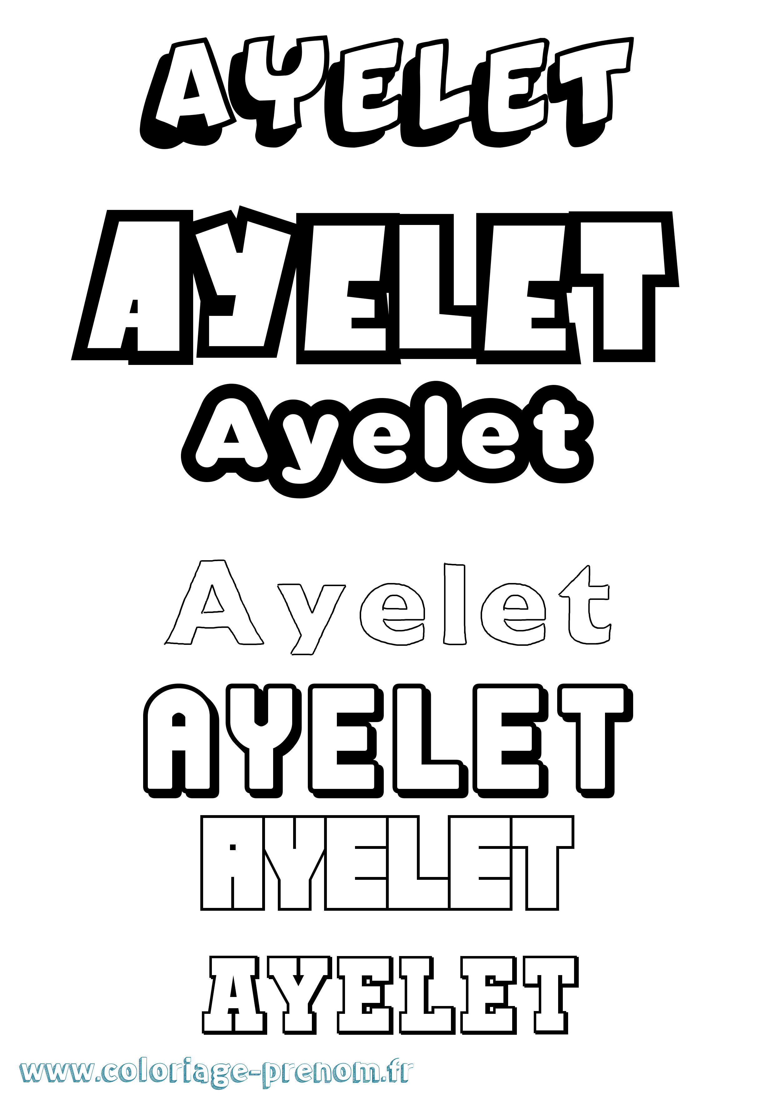 Coloriage Ayelet Simple Coloriage prénom Ayelet Simple