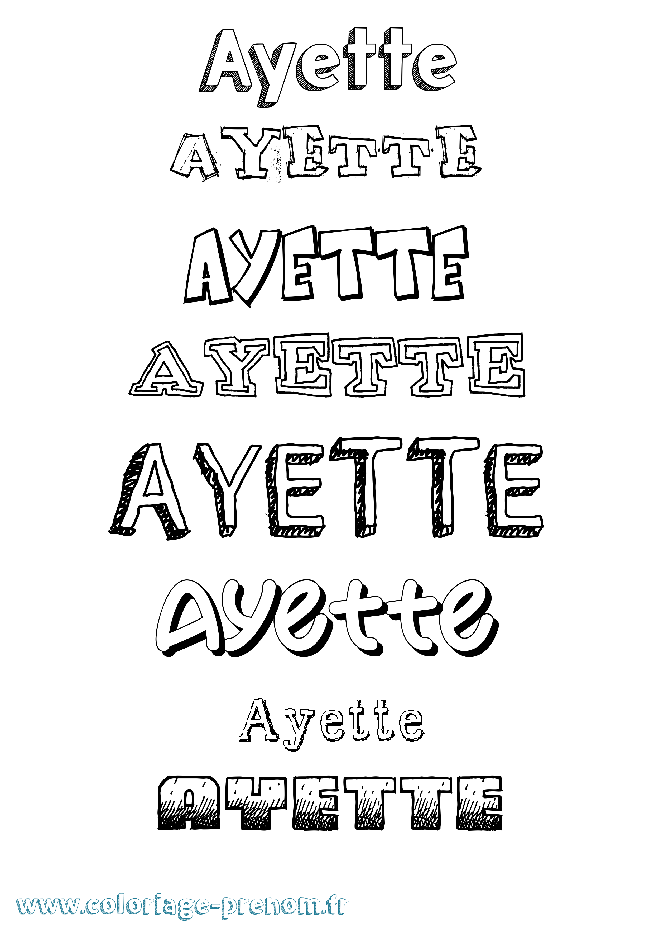 Coloriage Ayette Dessiné Coloriage prénom Ayette Dessiné