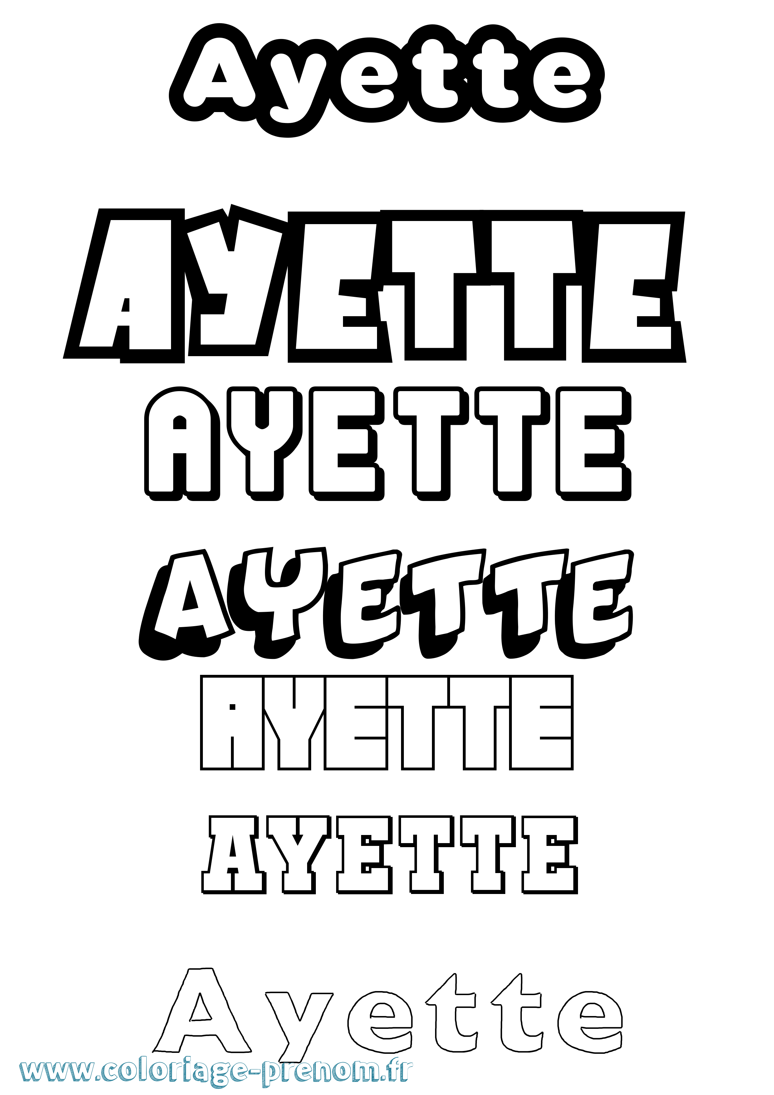 Coloriage Ayette Simple Coloriage prénom Ayette Simple