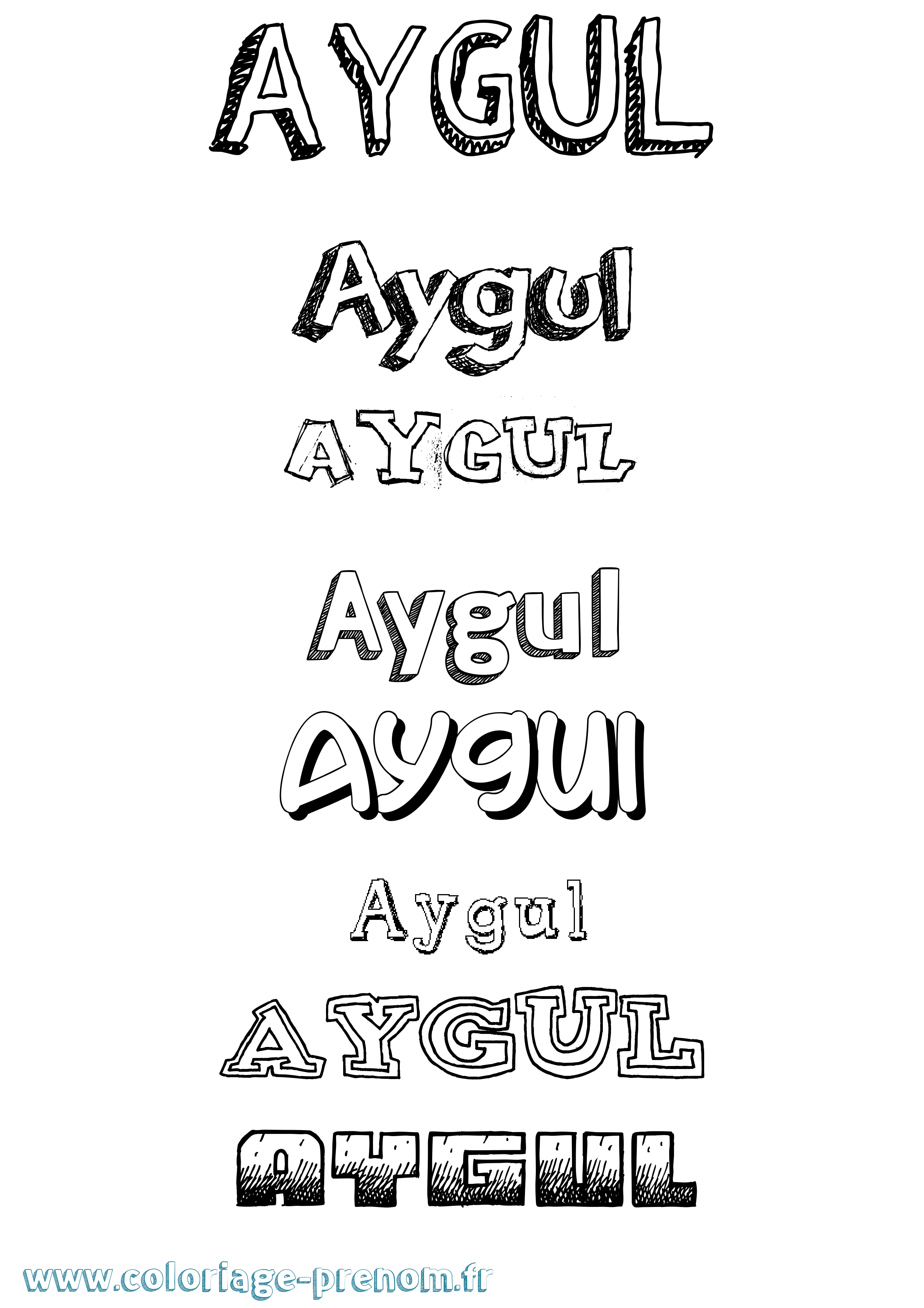 Coloriage Aygul Dessiné Coloriage prénom Aygul Dessiné