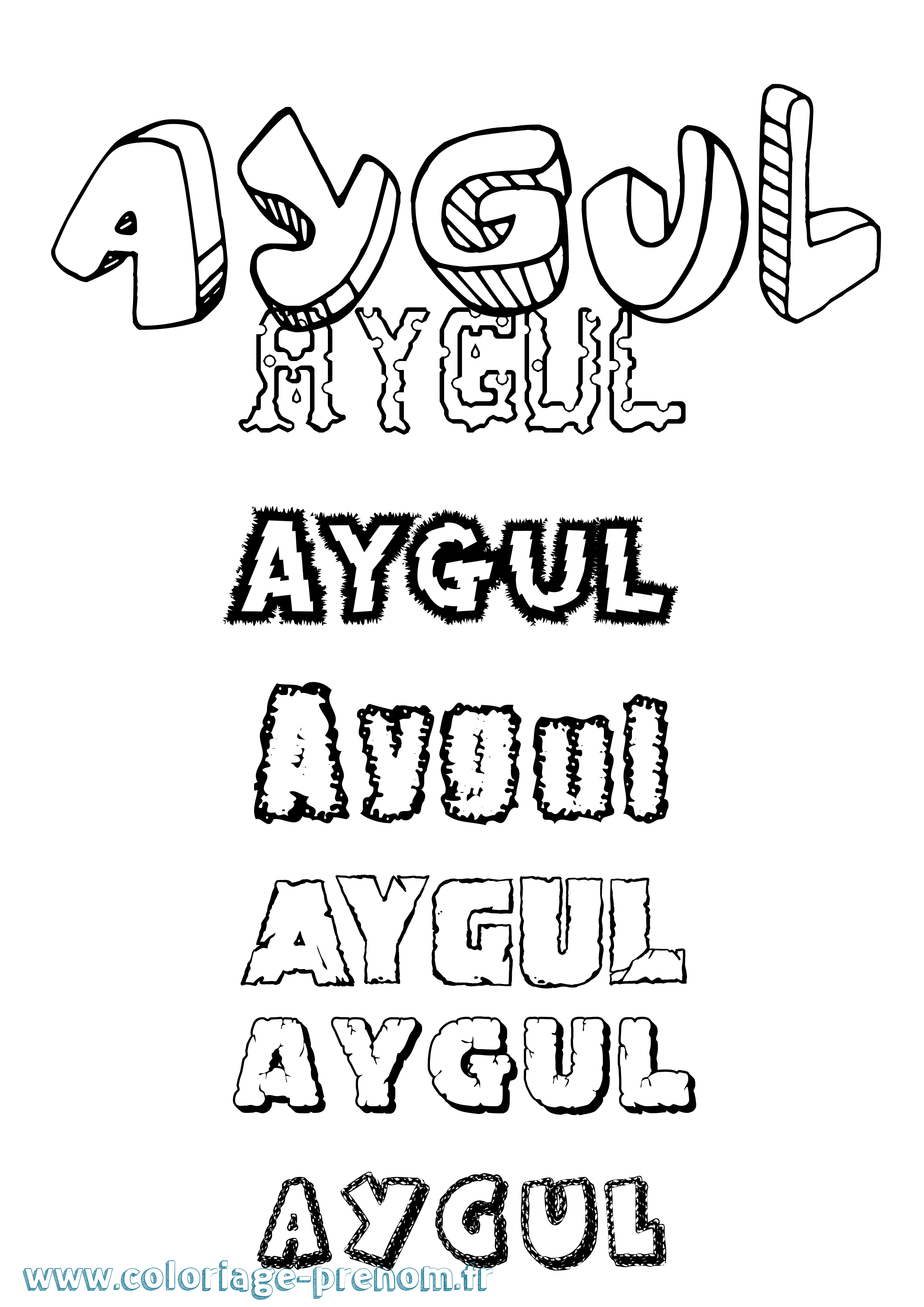 Coloriage Aygül Destructuré Coloriage prénom Aygül Destructuré