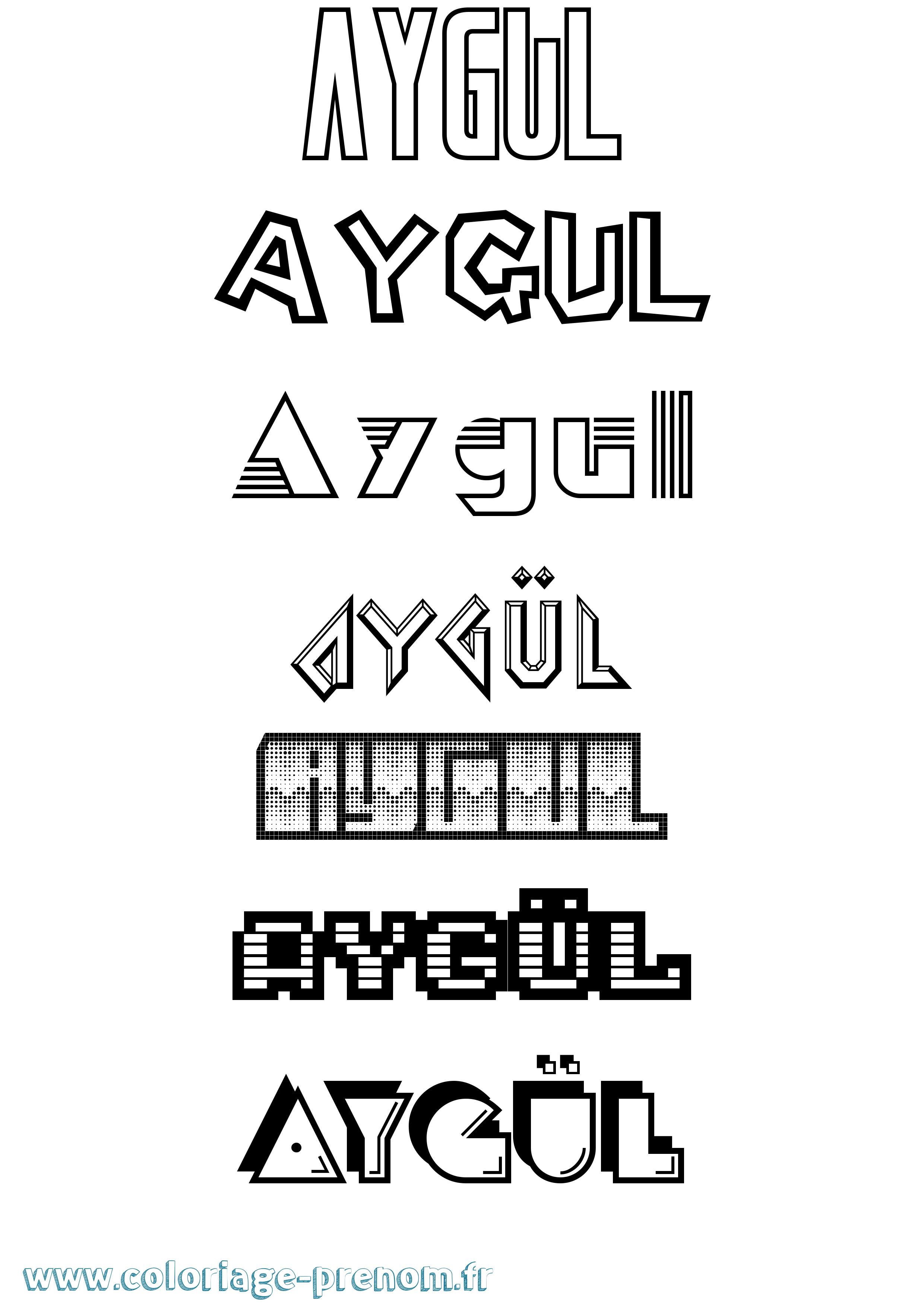 Coloriage Aygül Jeux Vidéos Coloriage prénom Aygül Jeux Vidéos