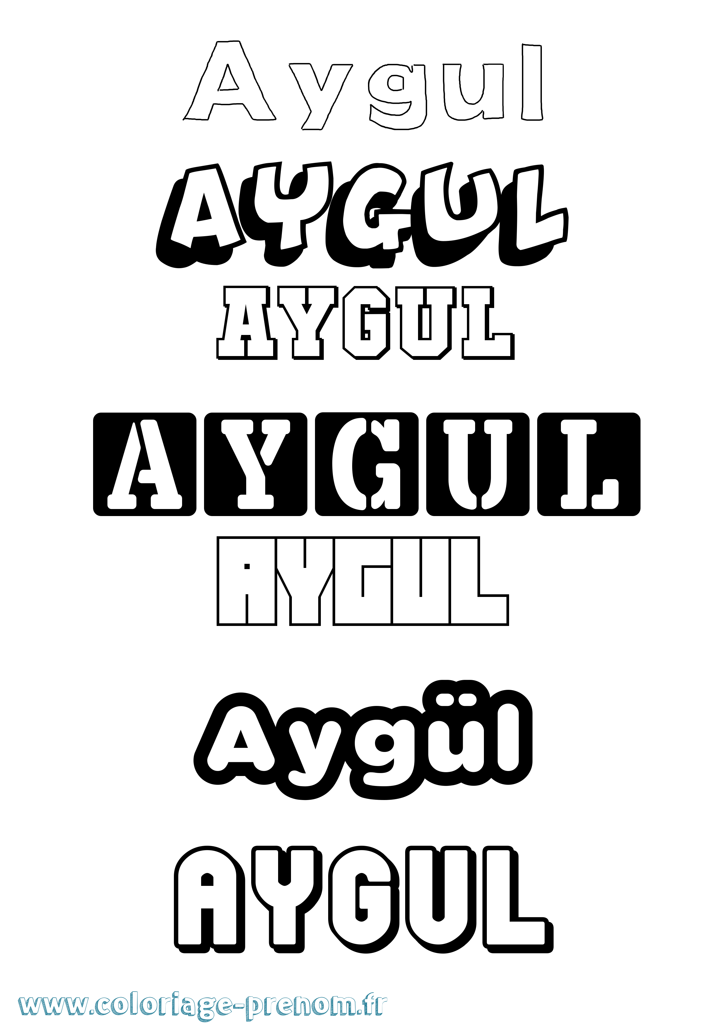 Coloriage Aygül Simple Coloriage prénom Aygül Simple