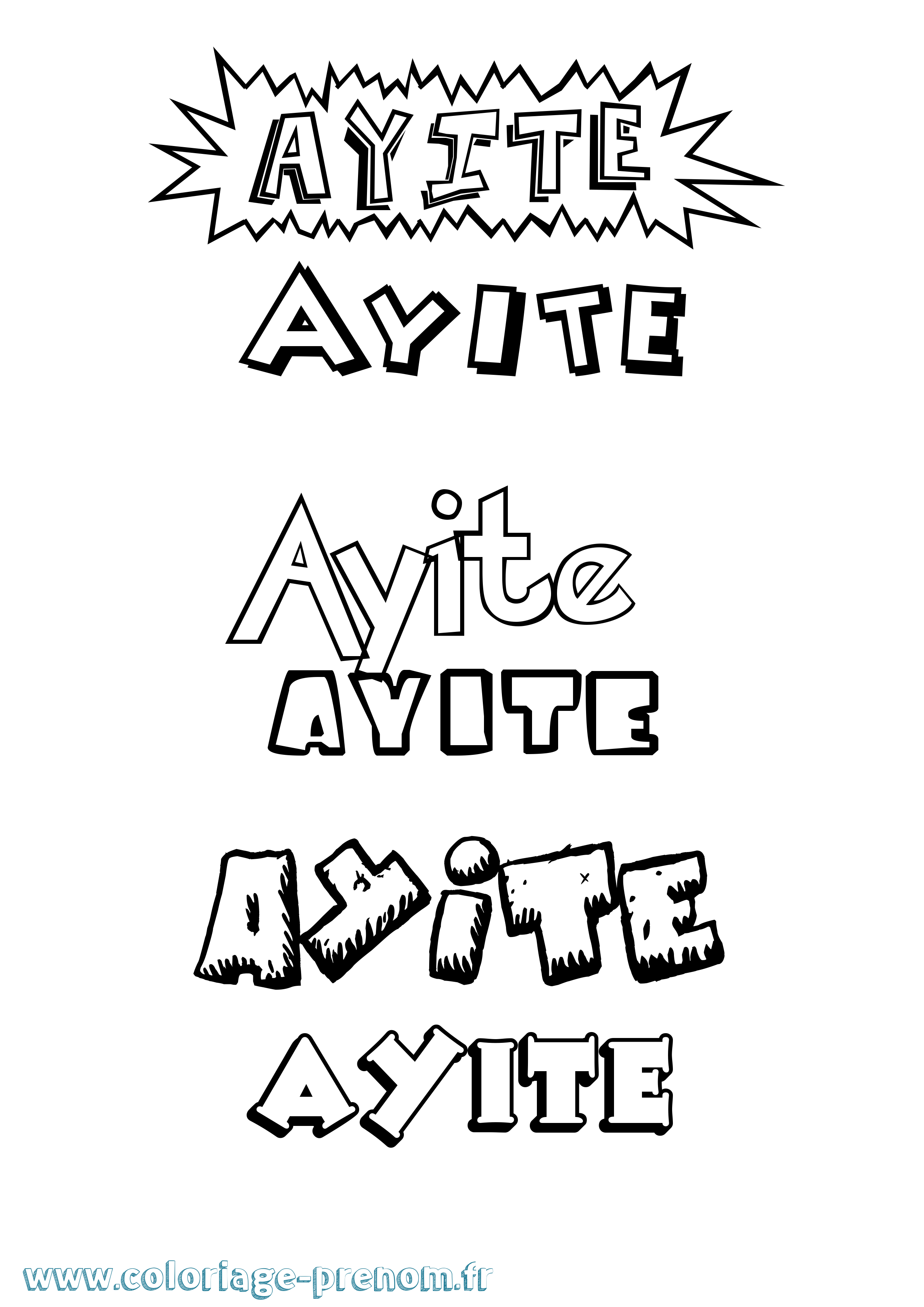 Coloriage Ayite Dessin Animé Coloriage prénom Ayite Dessin Animé
