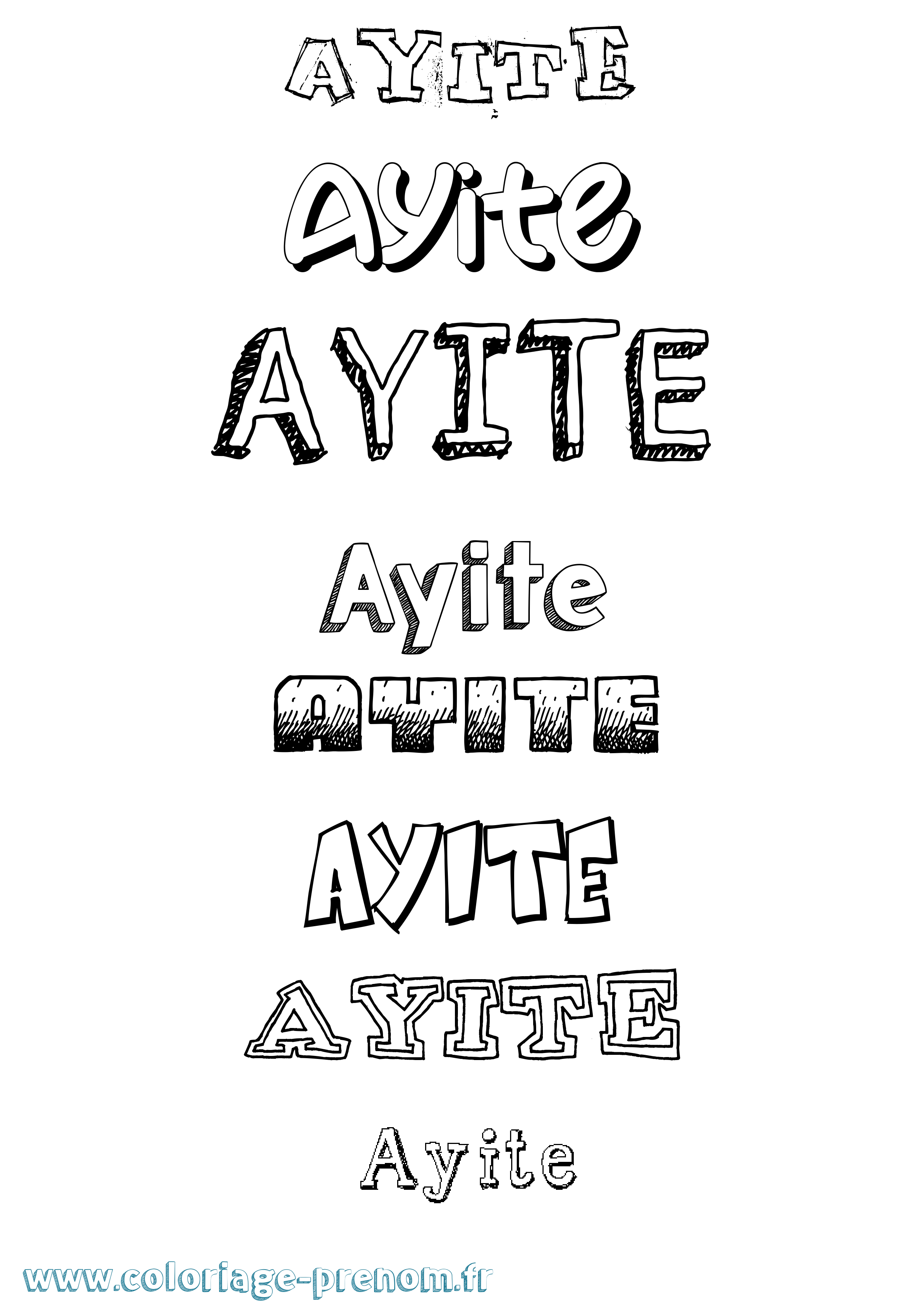 Coloriage Ayite Dessiné Coloriage prénom Ayite Dessiné