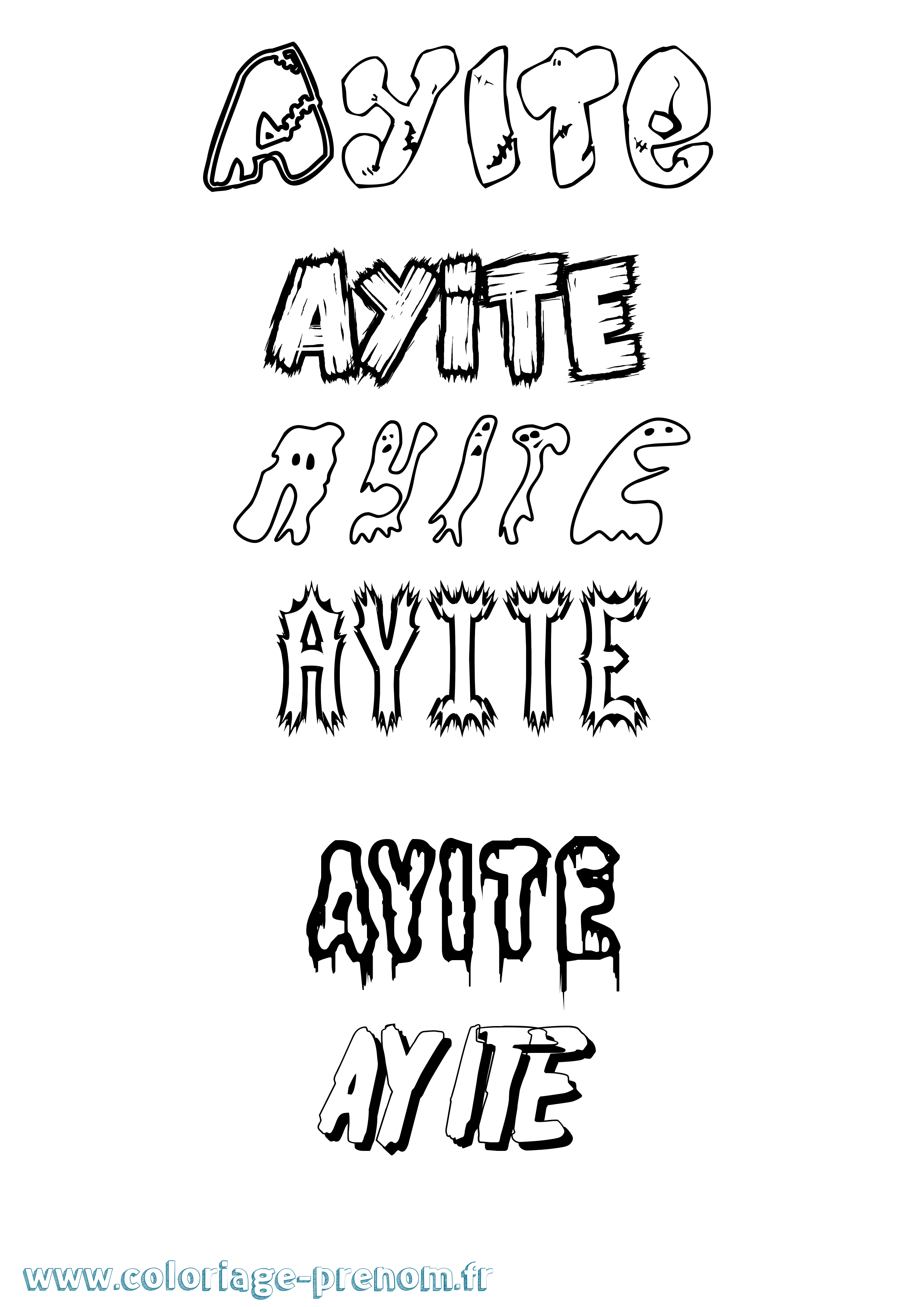 Coloriage Ayite Frisson Coloriage prénom Ayite Frisson