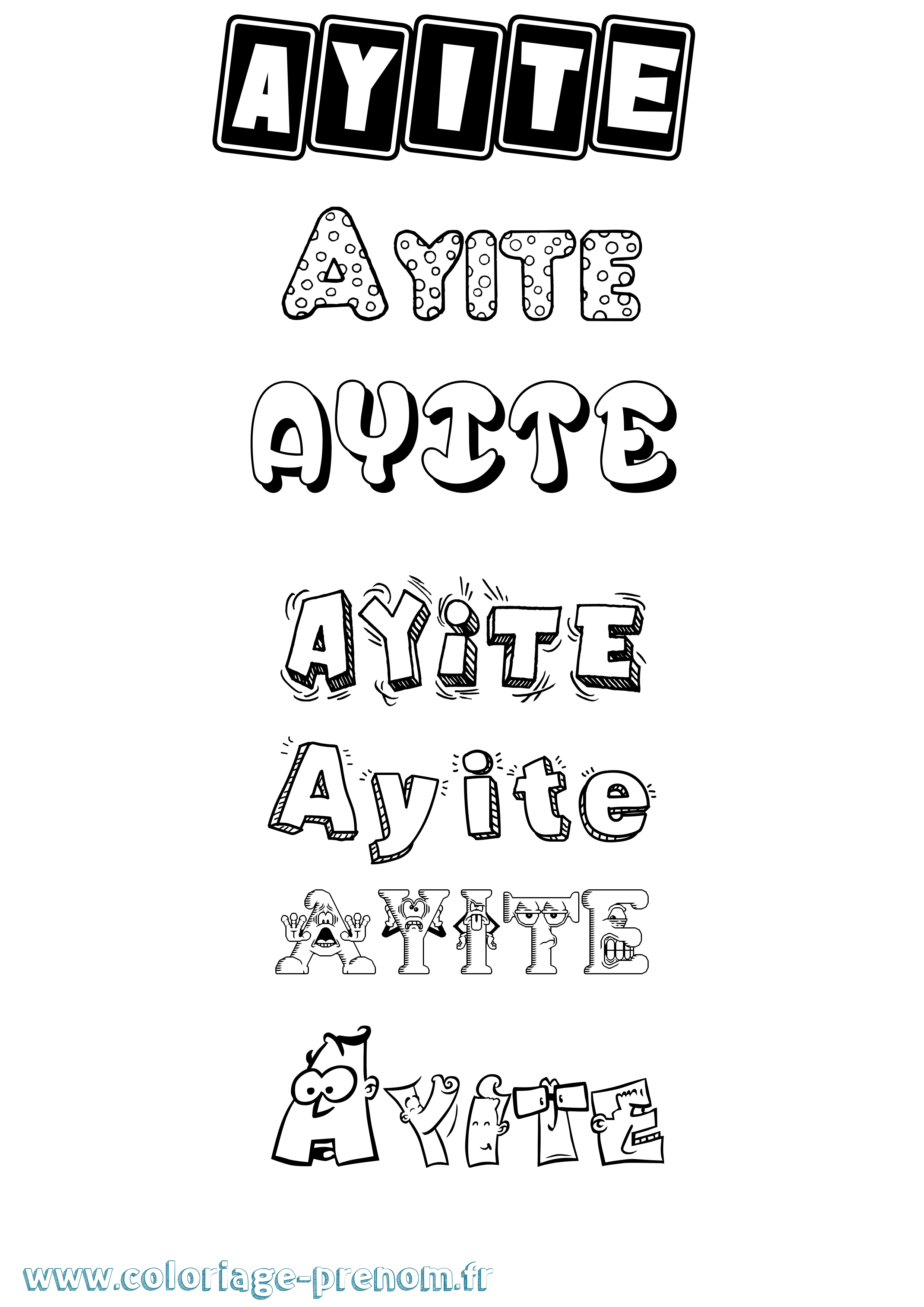 Coloriage Ayite Fun Coloriage prénom Ayite Fun