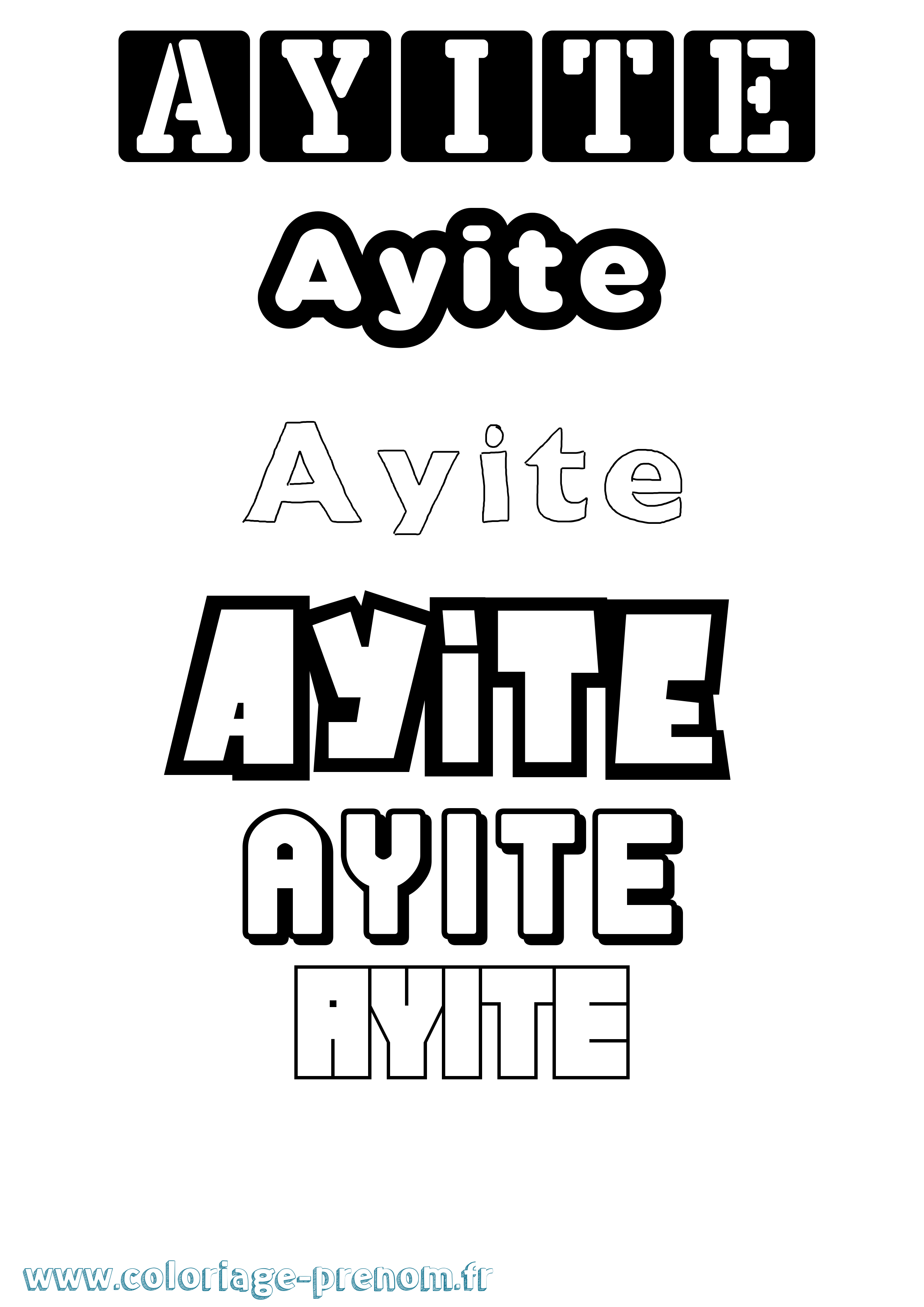 Coloriage Ayite Simple Coloriage prénom Ayite Simple