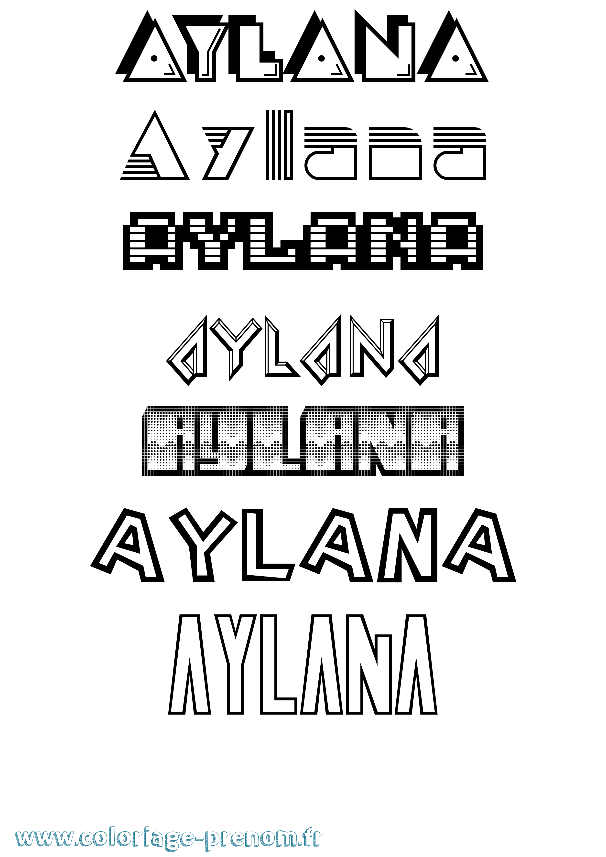 Coloriage Aylana Jeux Vidéos Coloriage prénom Aylana Jeux Vidéos