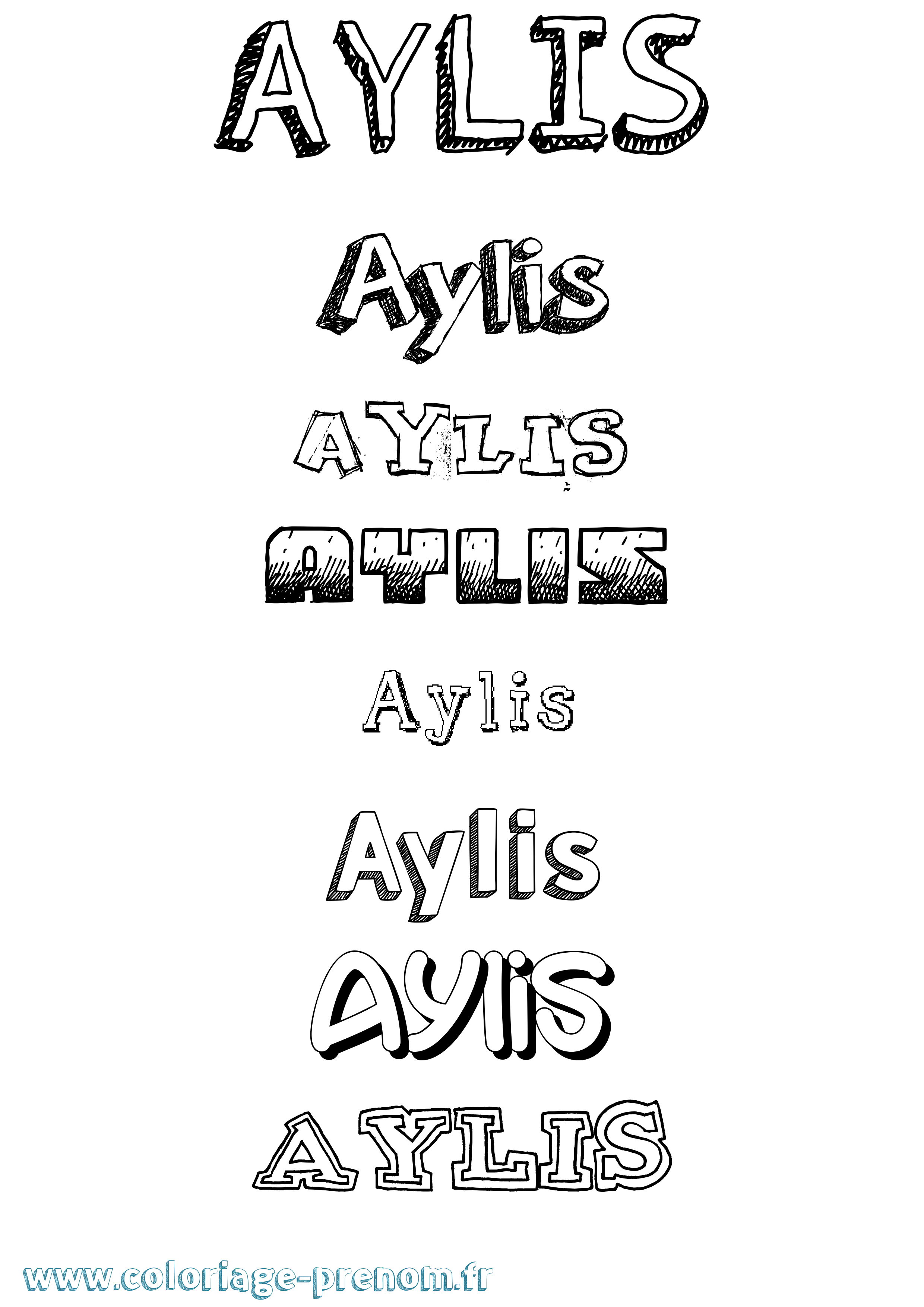Coloriage Aylis Dessiné Coloriage prénom Aylis Dessiné