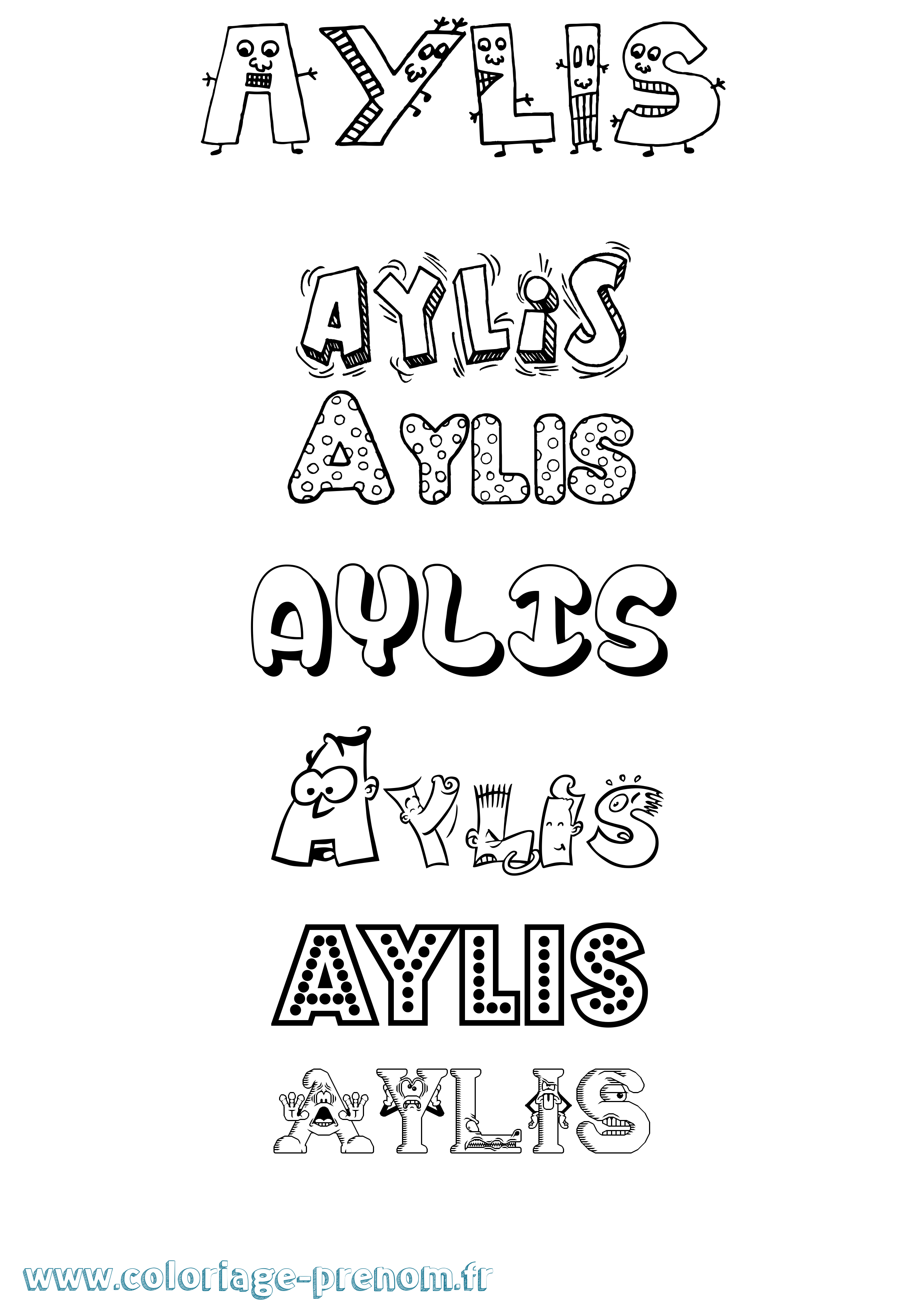 Coloriage Aylis Fun Coloriage prénom Aylis Fun