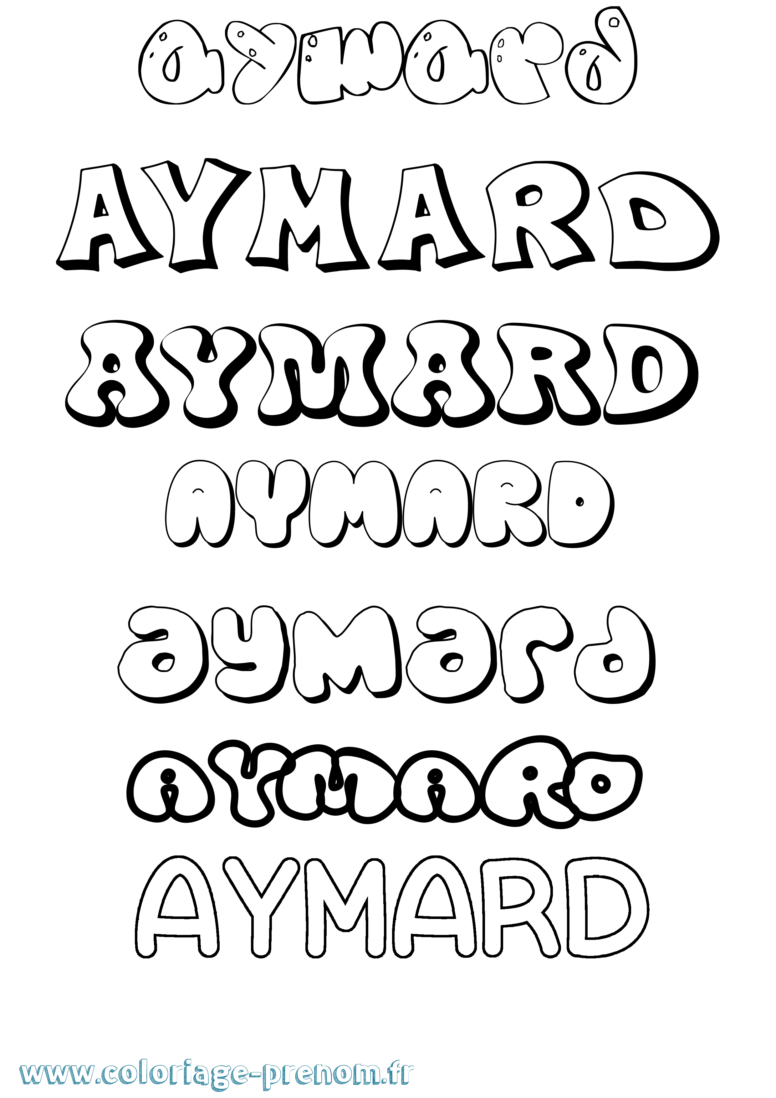 Coloriage Aymard Bubble Coloriage prénom Aymard Bubble