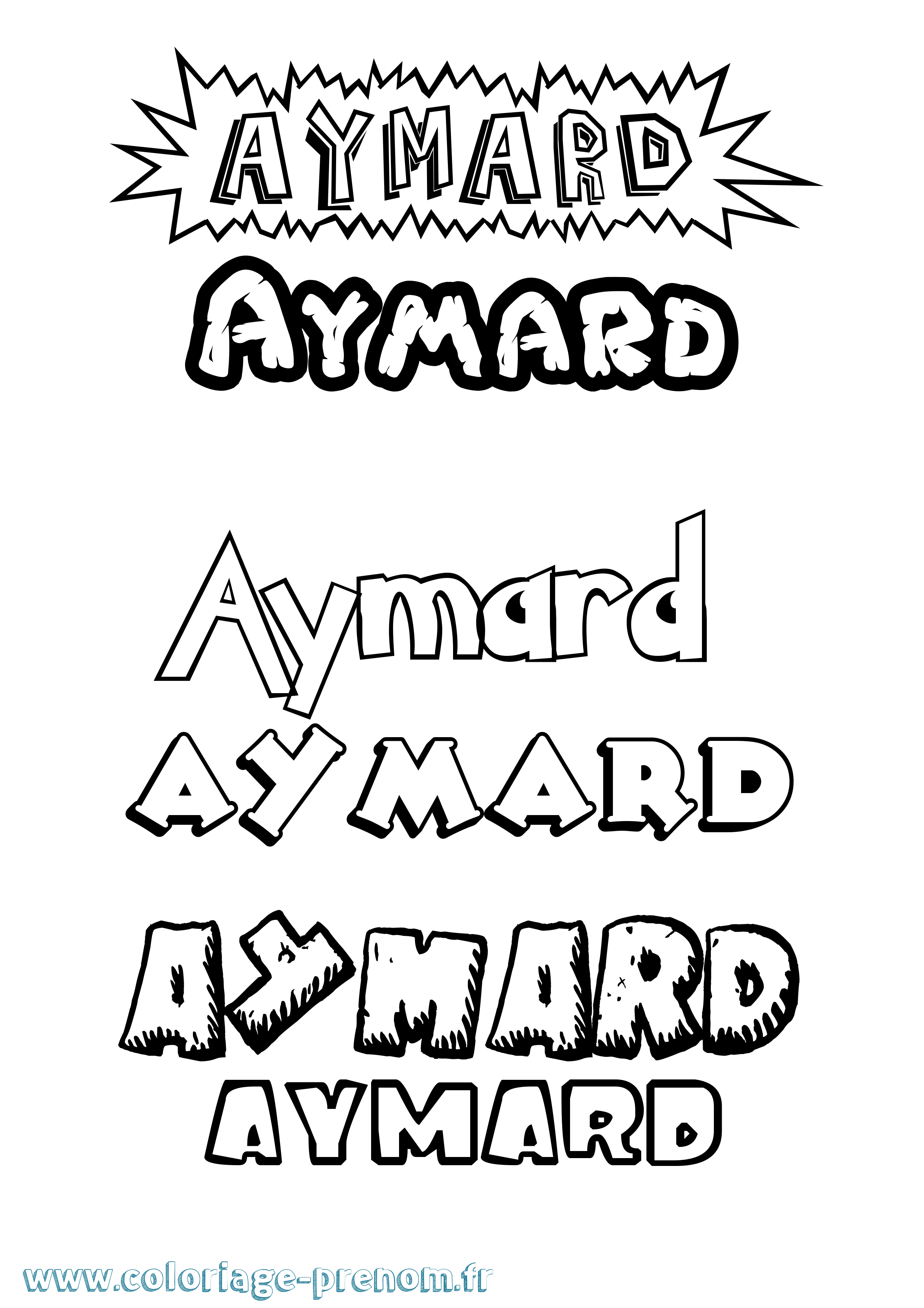 Coloriage Aymard Dessin Animé Coloriage prénom Aymard Dessin Animé
