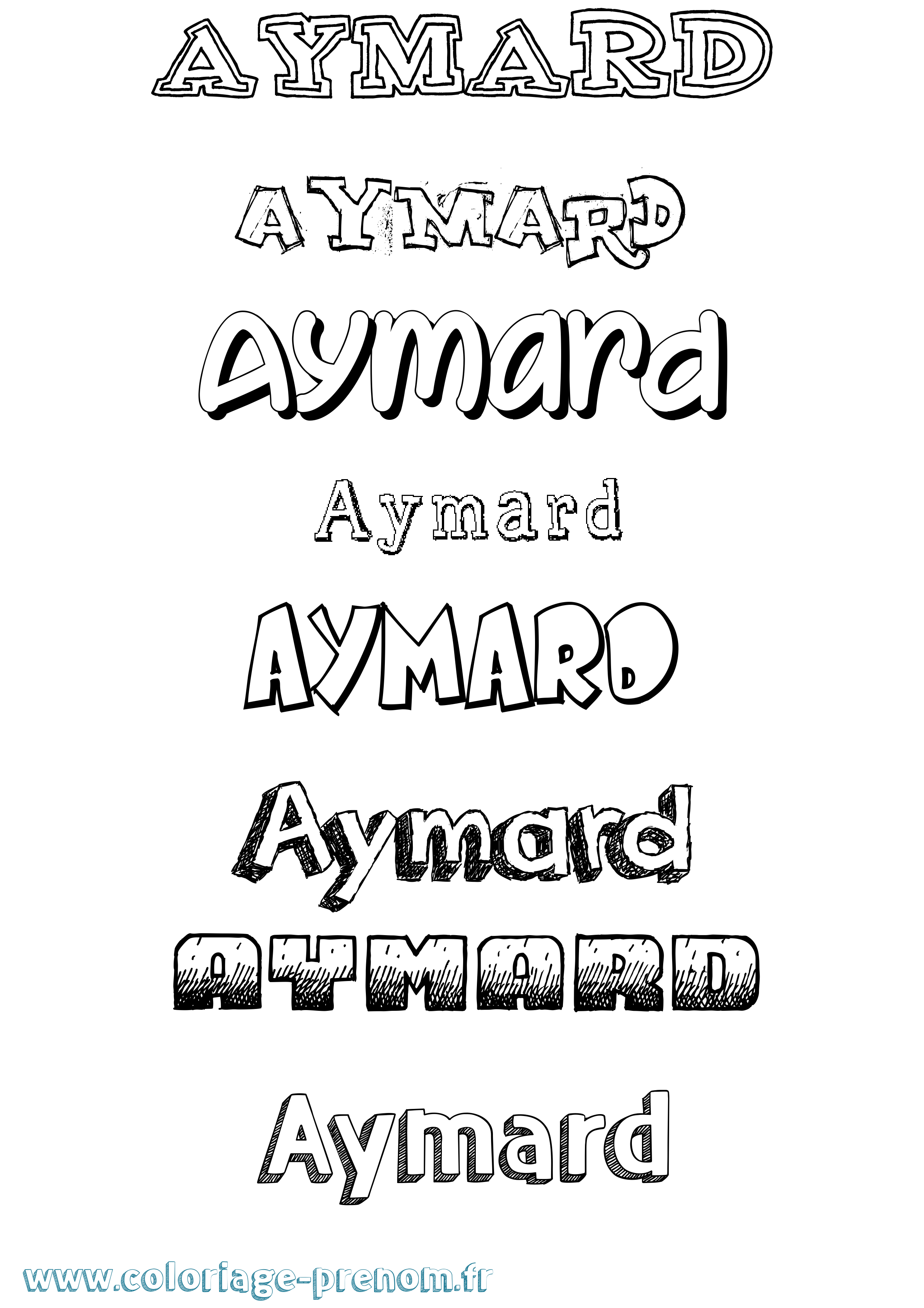 Coloriage Aymard Dessiné Coloriage prénom Aymard Dessiné