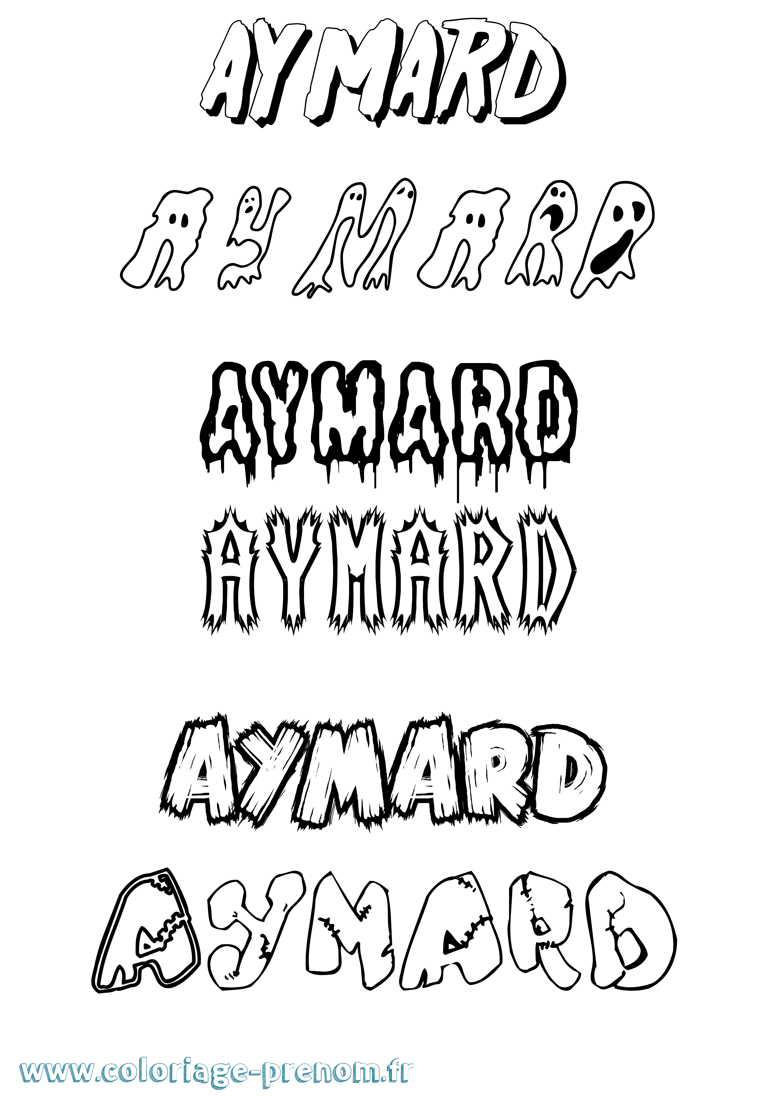 Coloriage Aymard Frisson Coloriage prénom Aymard Frisson